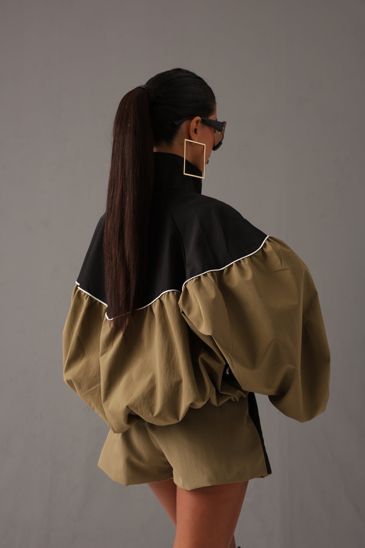 BOMBER DOUBLE COLOR DAYANE VERDE MILITARE/ NERO