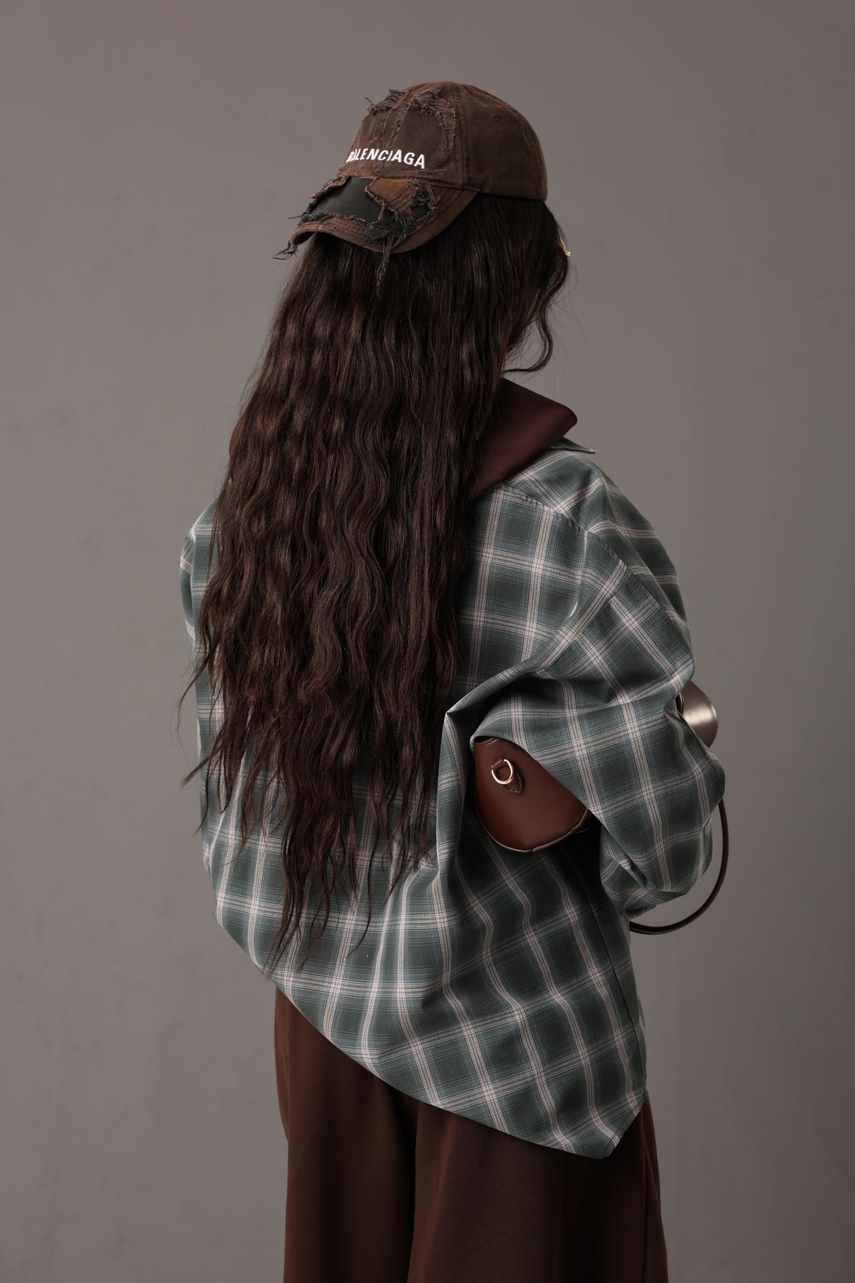 CAMICIONE TARTAN MARGY VERDE/MARRONE