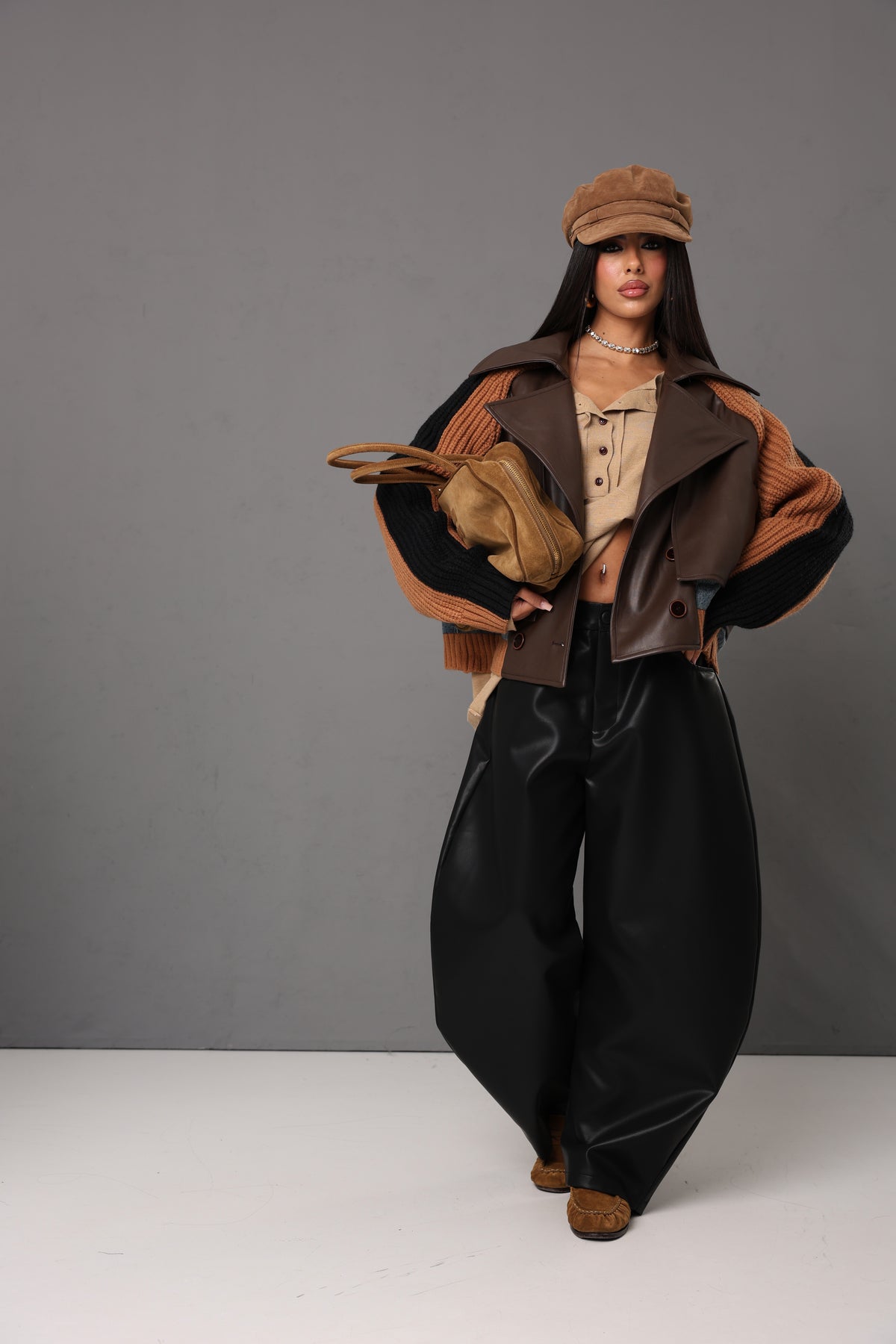 GIUBBINO MANICHE LANA QUALITY MARRONE