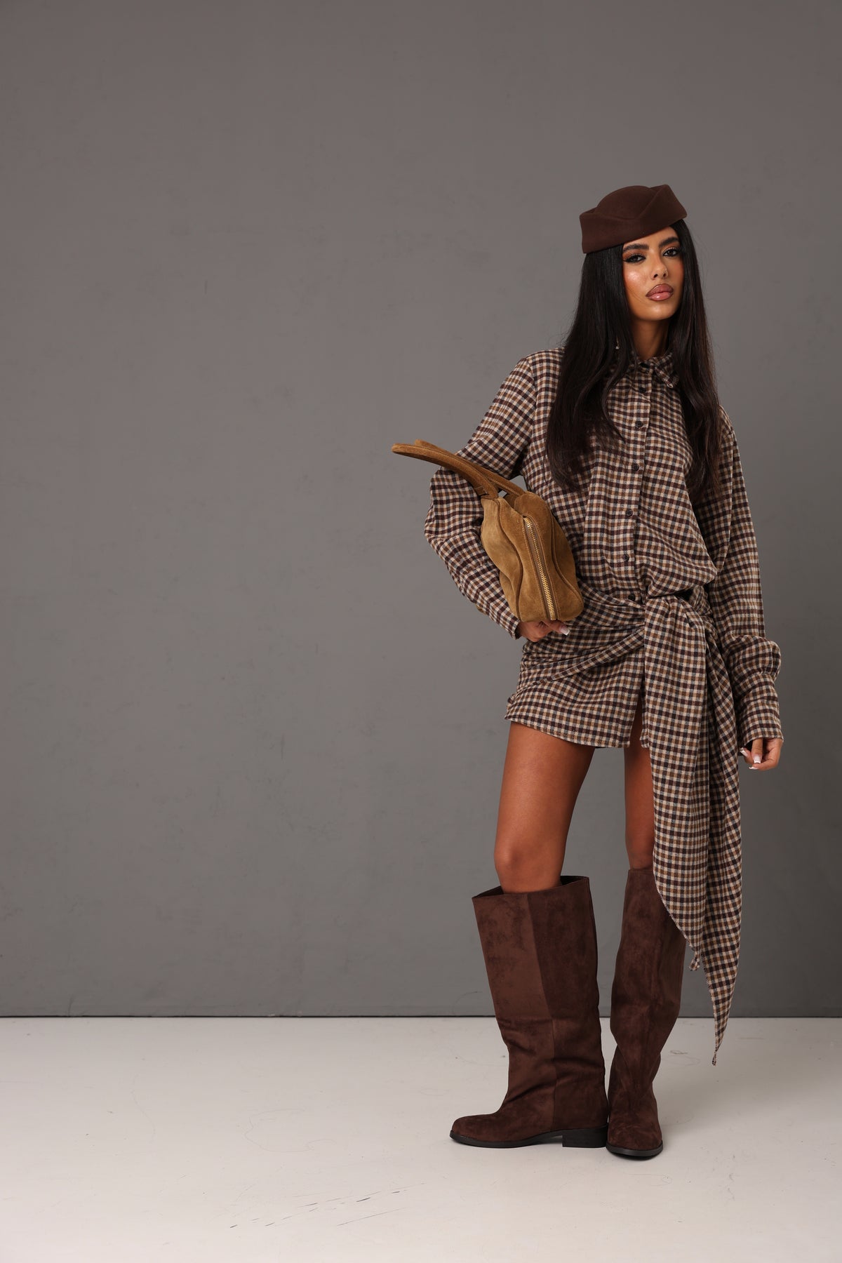COORDINATO TARTAN BOSTON MARRONE