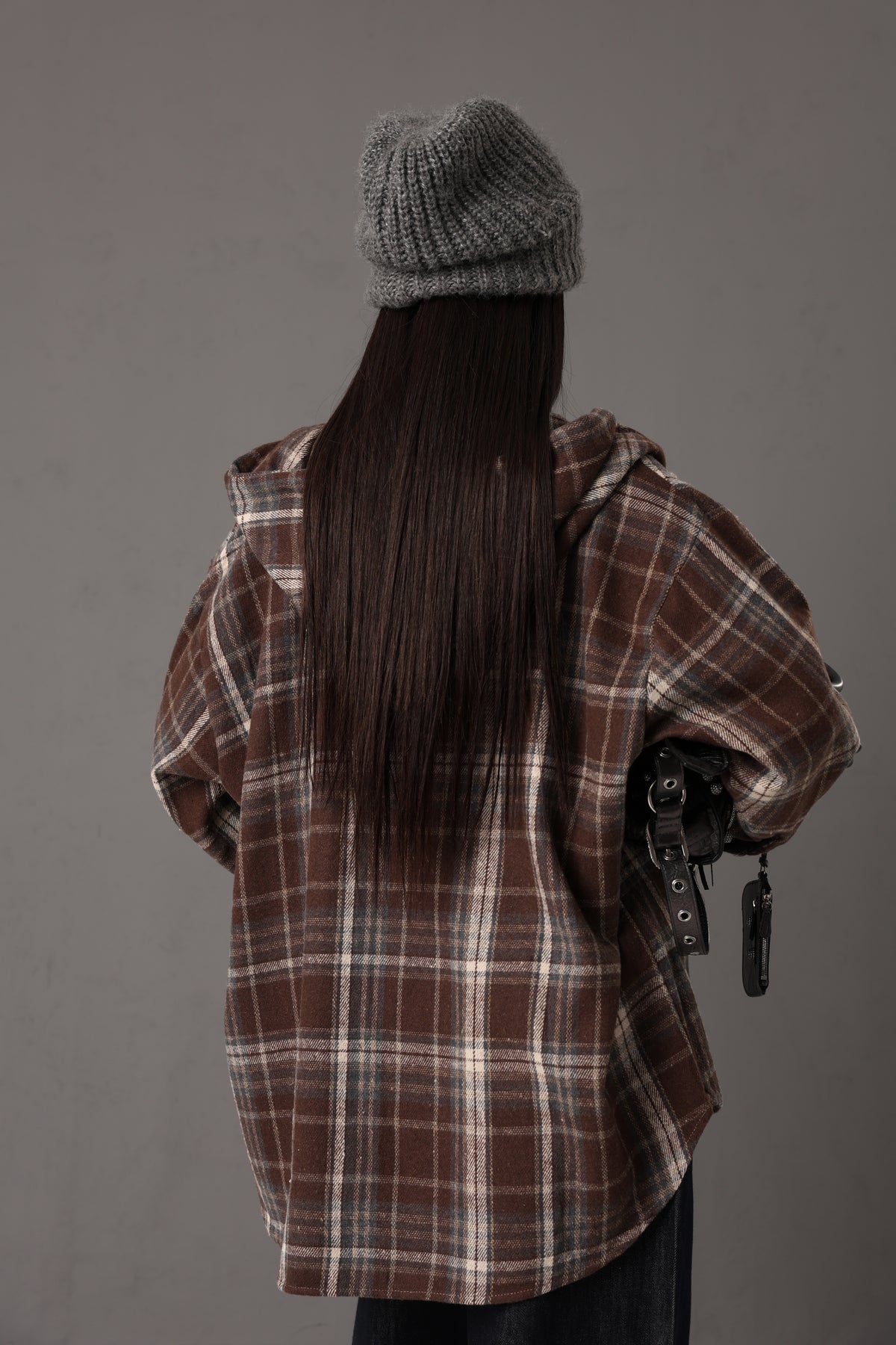 CAMICIA CAPPUCCIO TARTAN CHRISTY MARRONE
