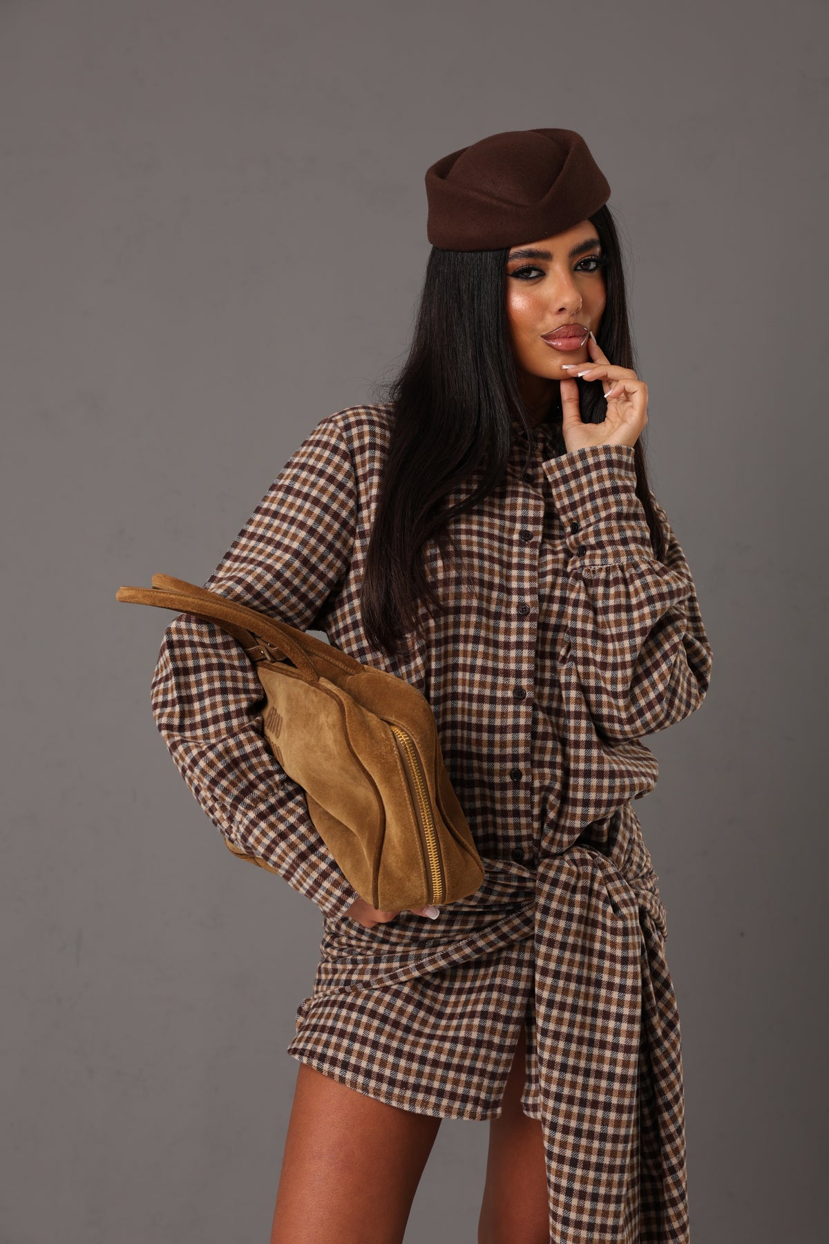 COORDINATO TARTAN BOSTON MARRONE