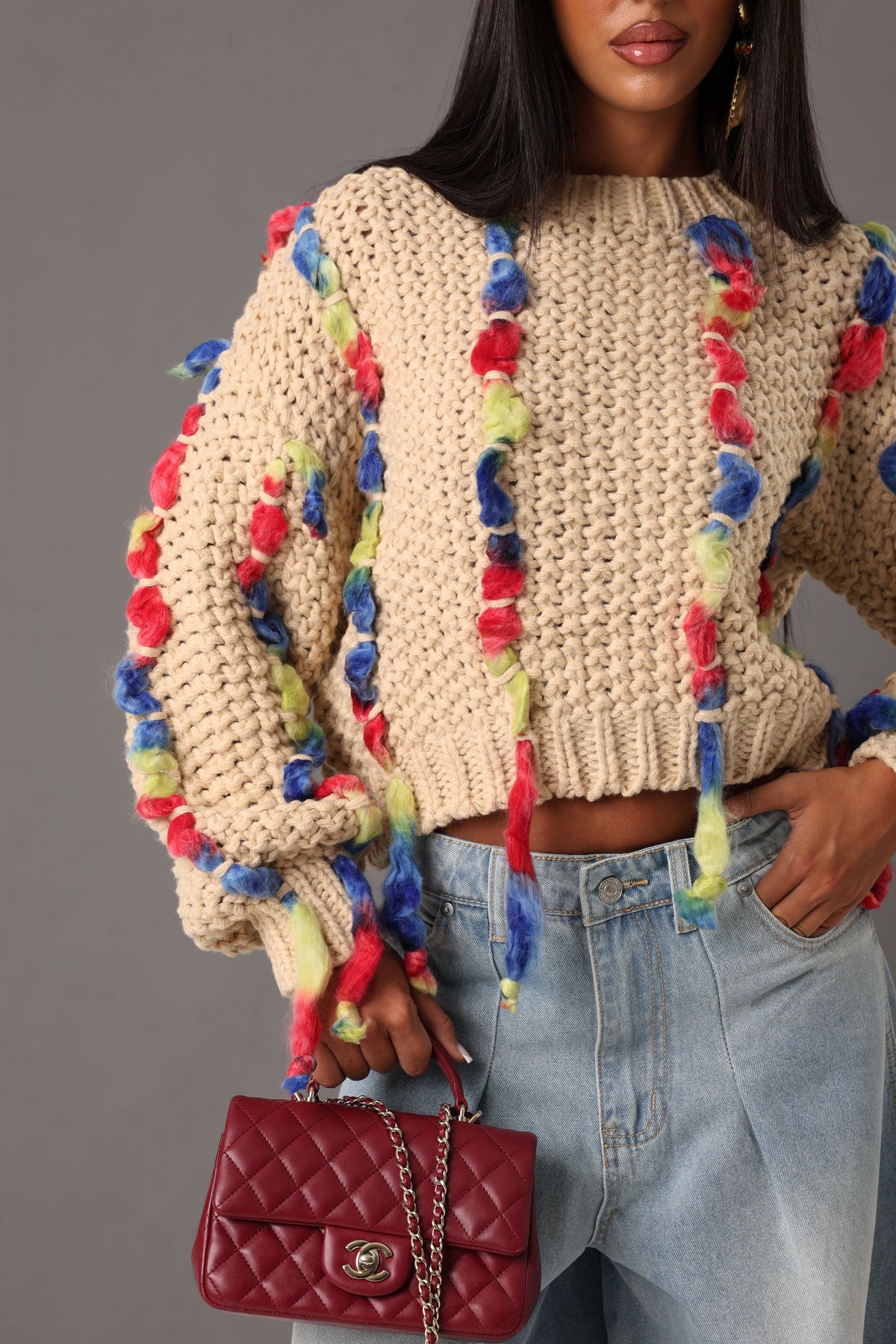 PULL INSERTI MULTICOLOR BADDY BEIGE