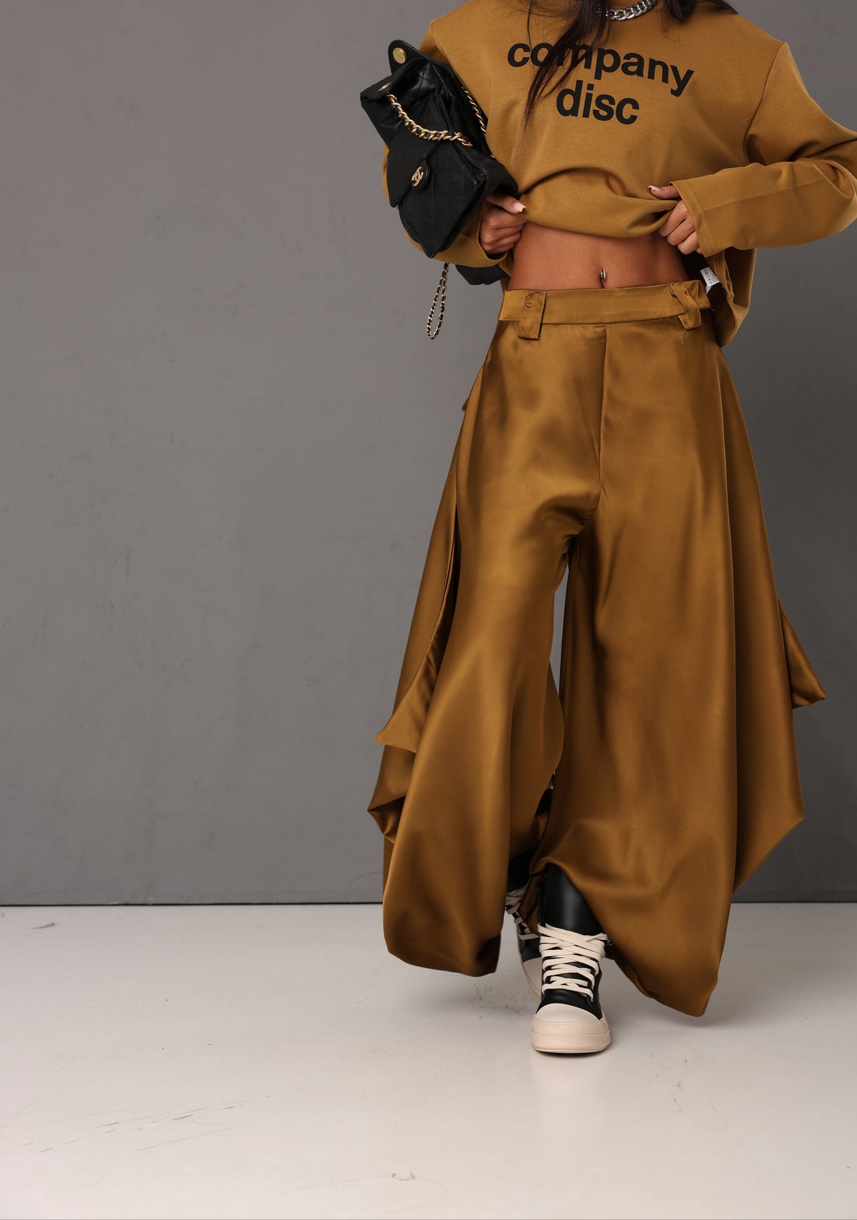 PANTALONI EFFETTO SETA ALESSANDRA TABACCO