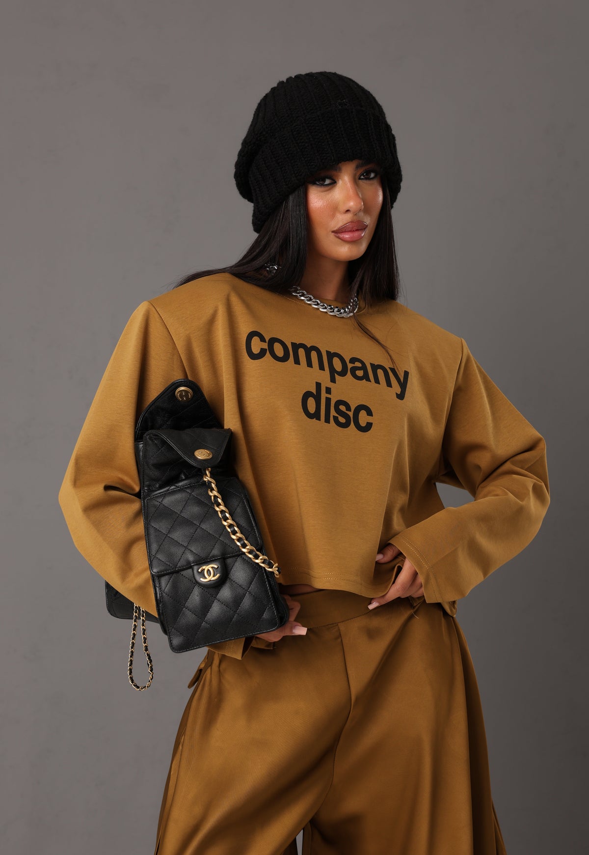 MAGLIA GIROCOLLO CROP COMPANY DISC SENAPE