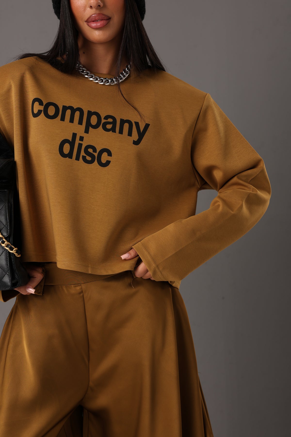 MAGLIA GIROCOLLO CROP COMPANY DISC SENAPE