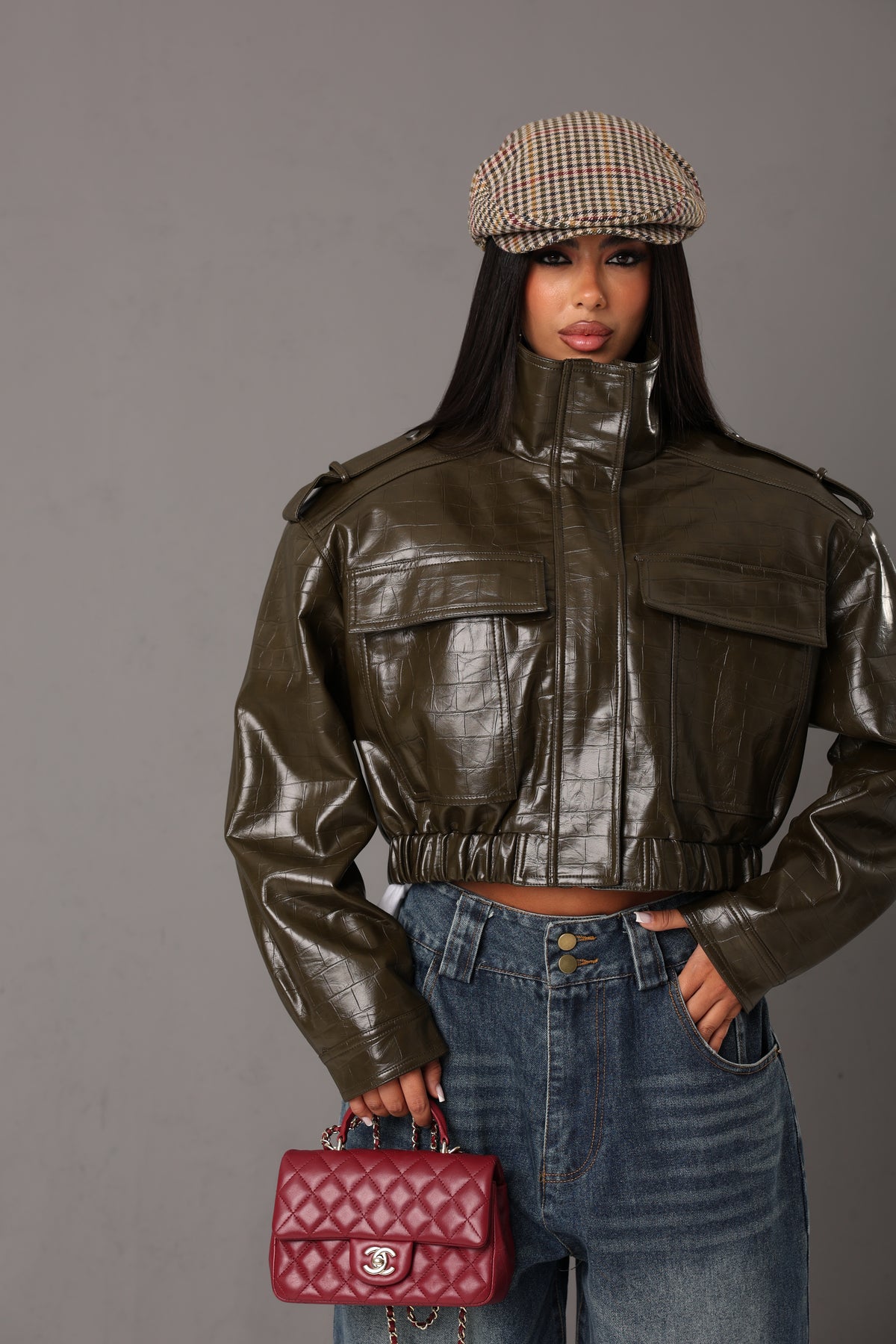 CHIODO COCCODRILLO CROP ANDRY OLIVA
