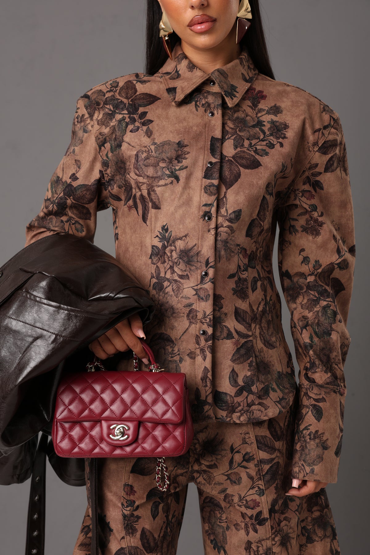 CAMICIA VELLUTO CONSTANCE CAMEL BY LUMINA
