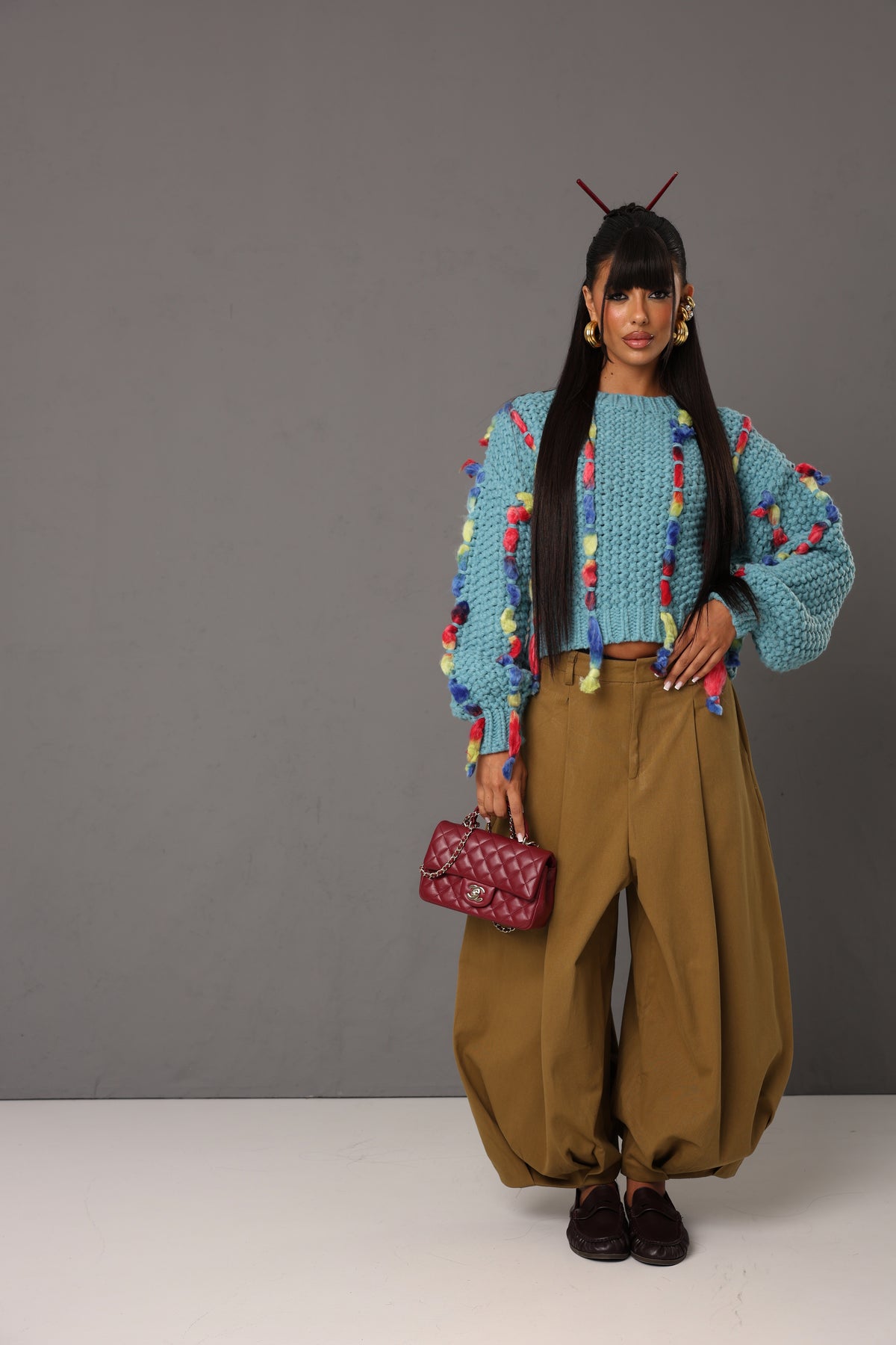 PANTALONI BALLOON PINCES MARIANNE KHAKI