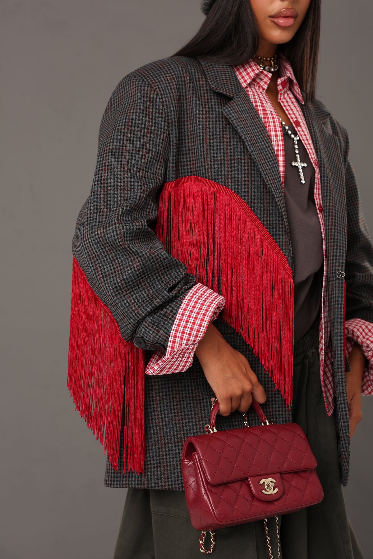 BLAZER QUADRETTI MABEL GRIGIO BY LUMINA