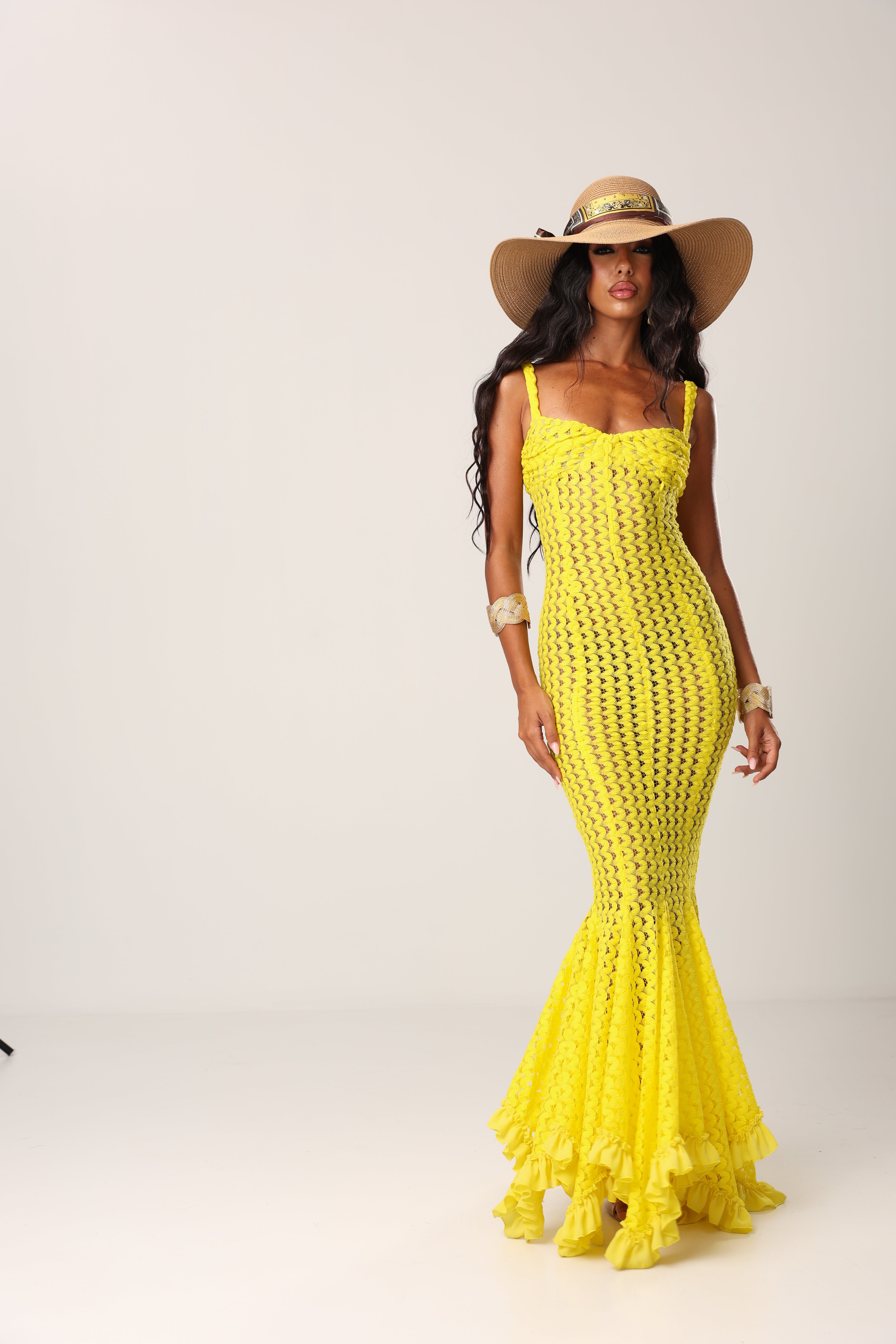 VESTITO PIZZO THE ELITE BALZE GIALLO BY MARZIA MANGO