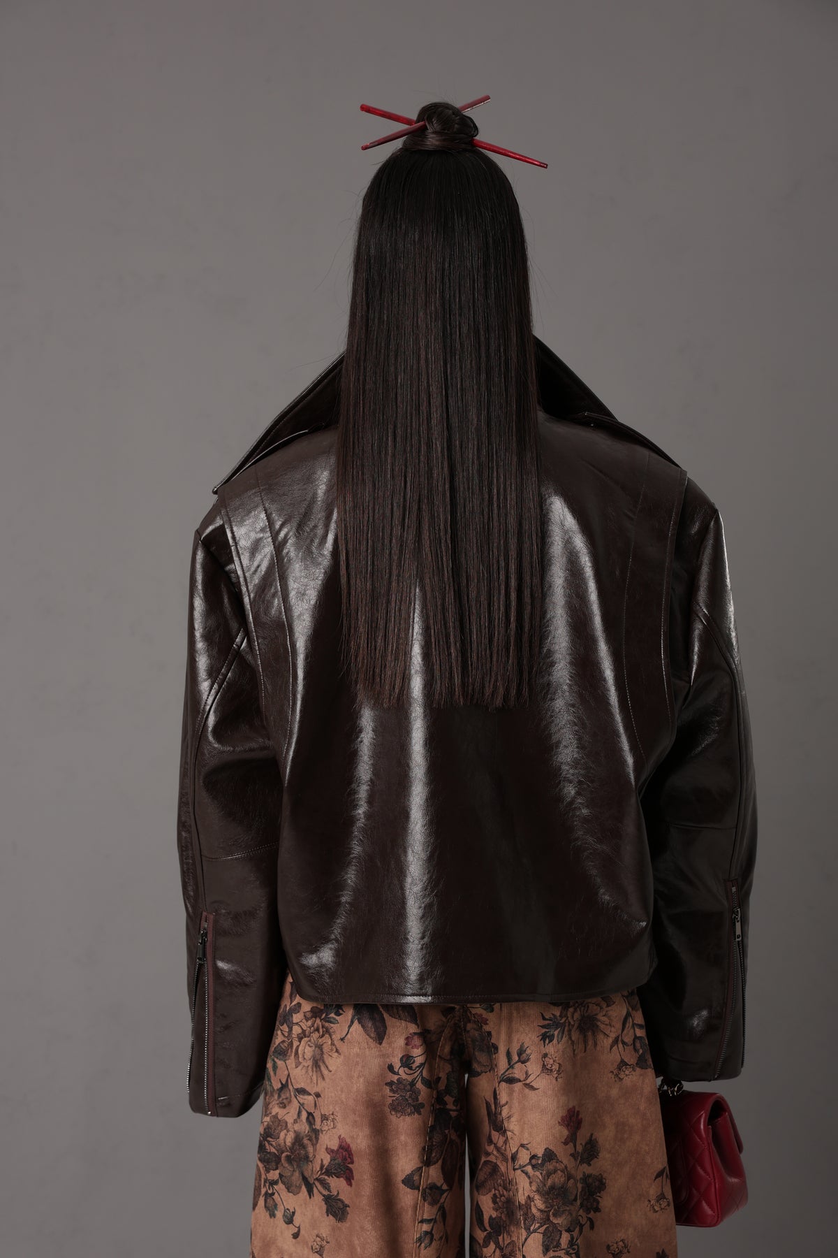 CHIODO ECOPELLE TRACY + CINTURA MARRONE