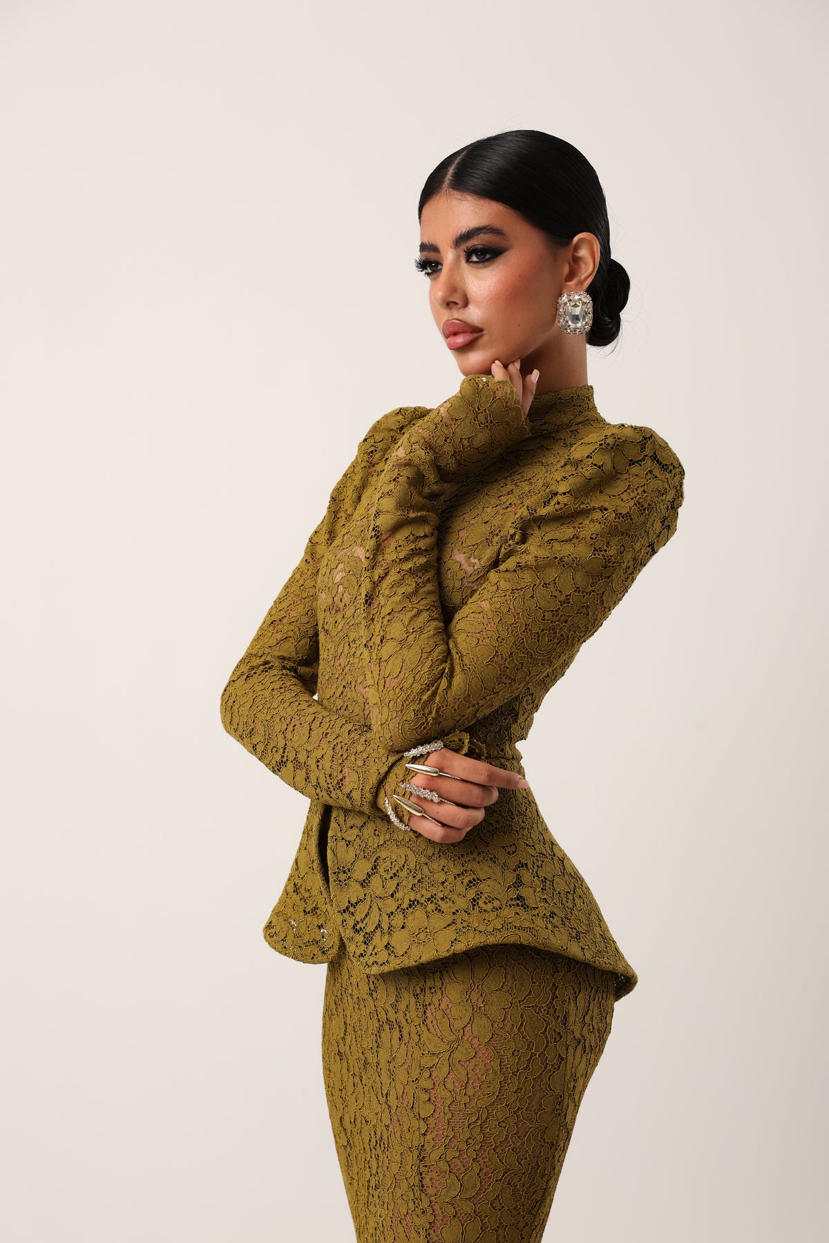 VESTITO PIZZO DARK PROMISE PISTACCHIO BY MARZIA MANGO