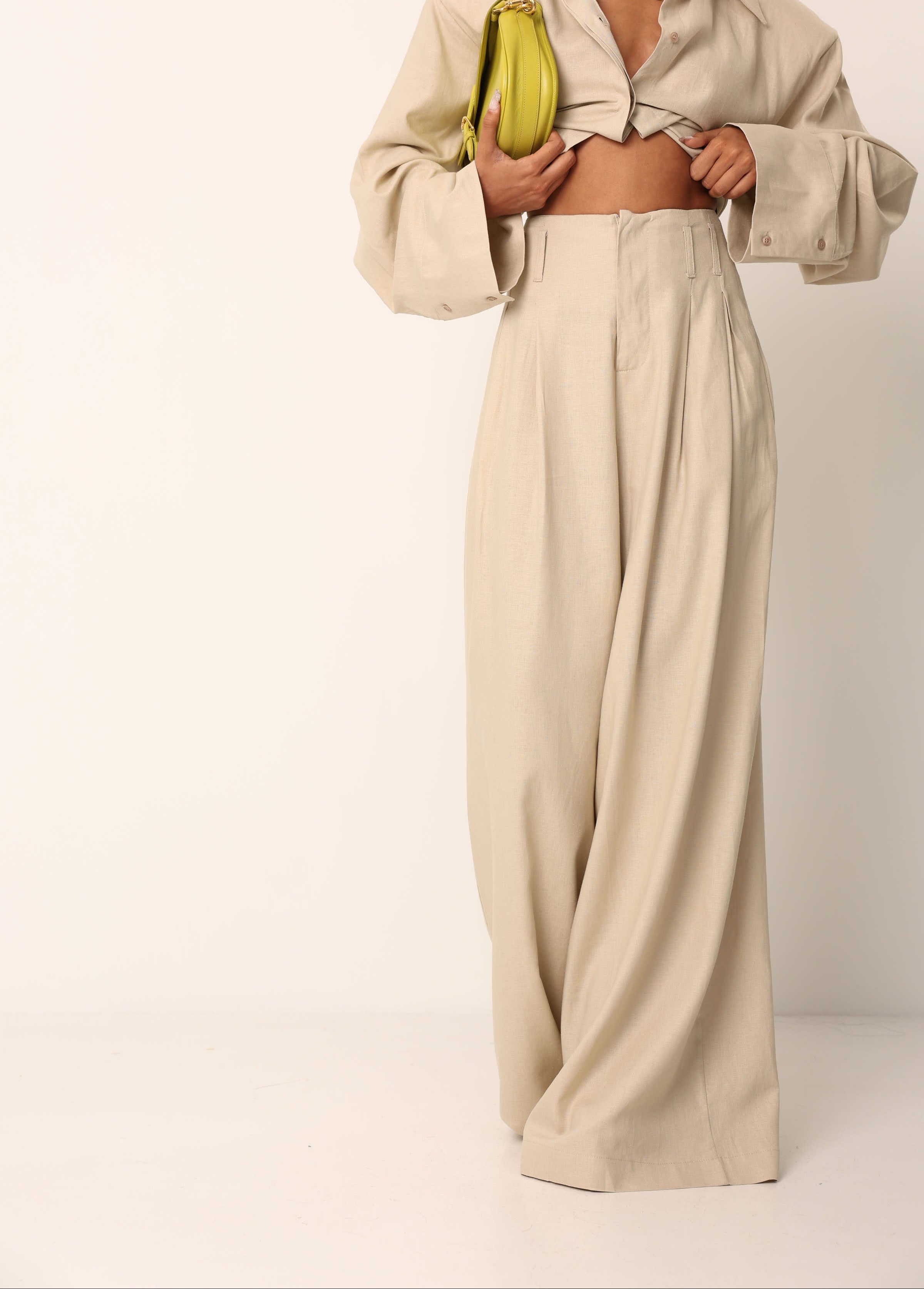 PANTALONI PALAZZO CALIDA BEIGE MADE IN ITALY