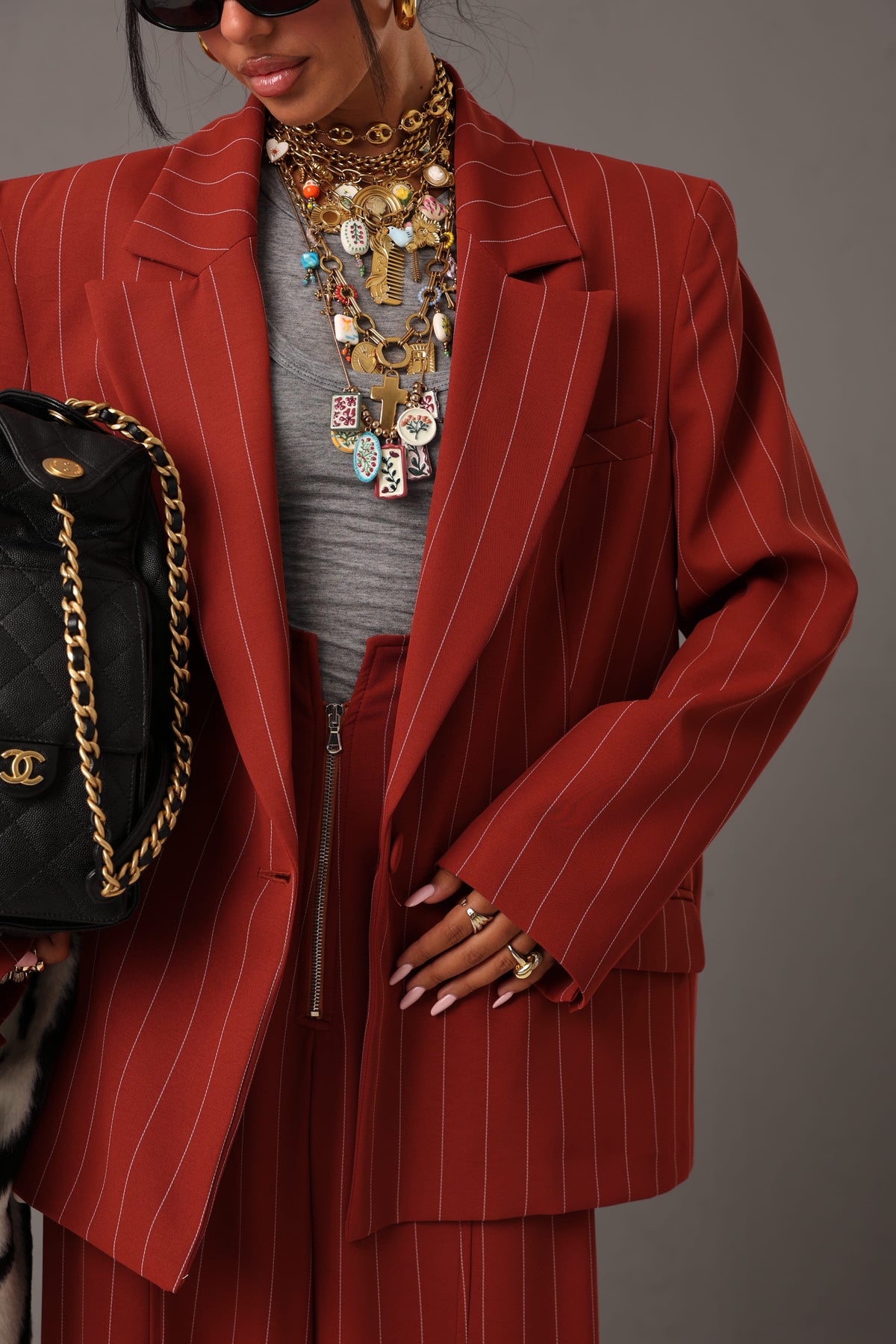 BLAZER GESSATO AMARA RUGGINE BY MARZIA MANGO