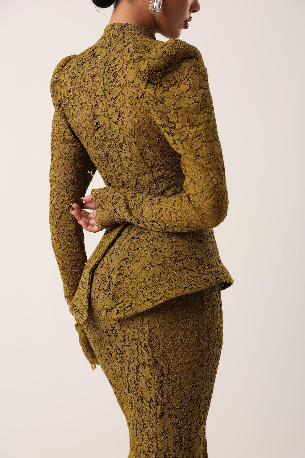 VESTITO PIZZO DARK PROMISE PISTACCHIO BY MARZIA MANGO