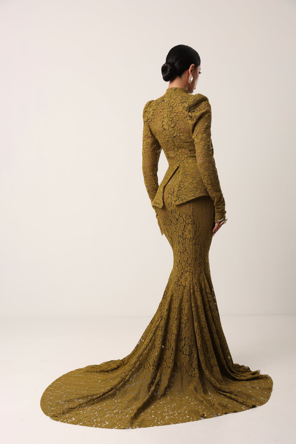 VESTITO PIZZO DARK PROMISE PISTACCHIO BY MARZIA MANGO