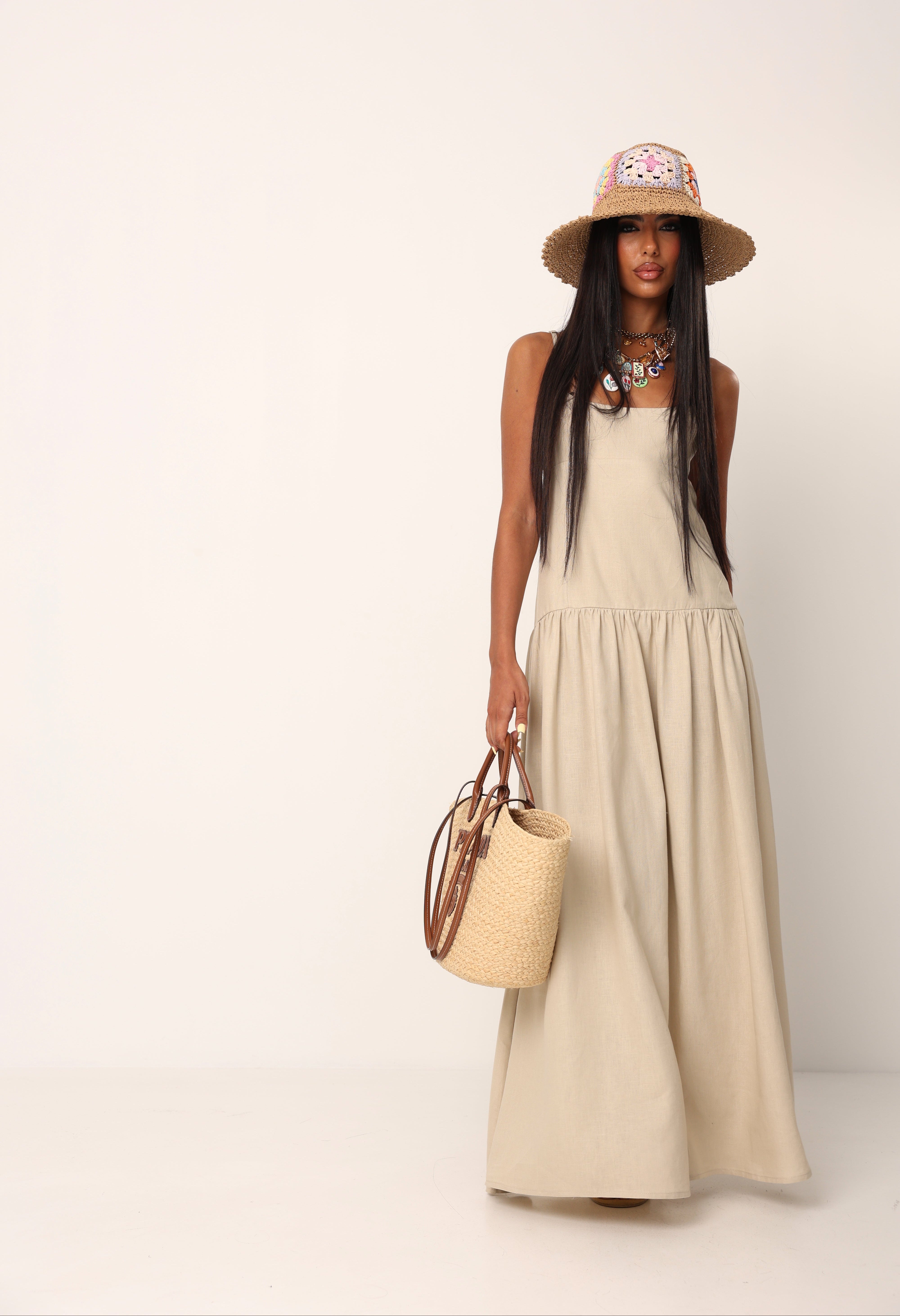 VESTITO LINO HADID BEIGE
