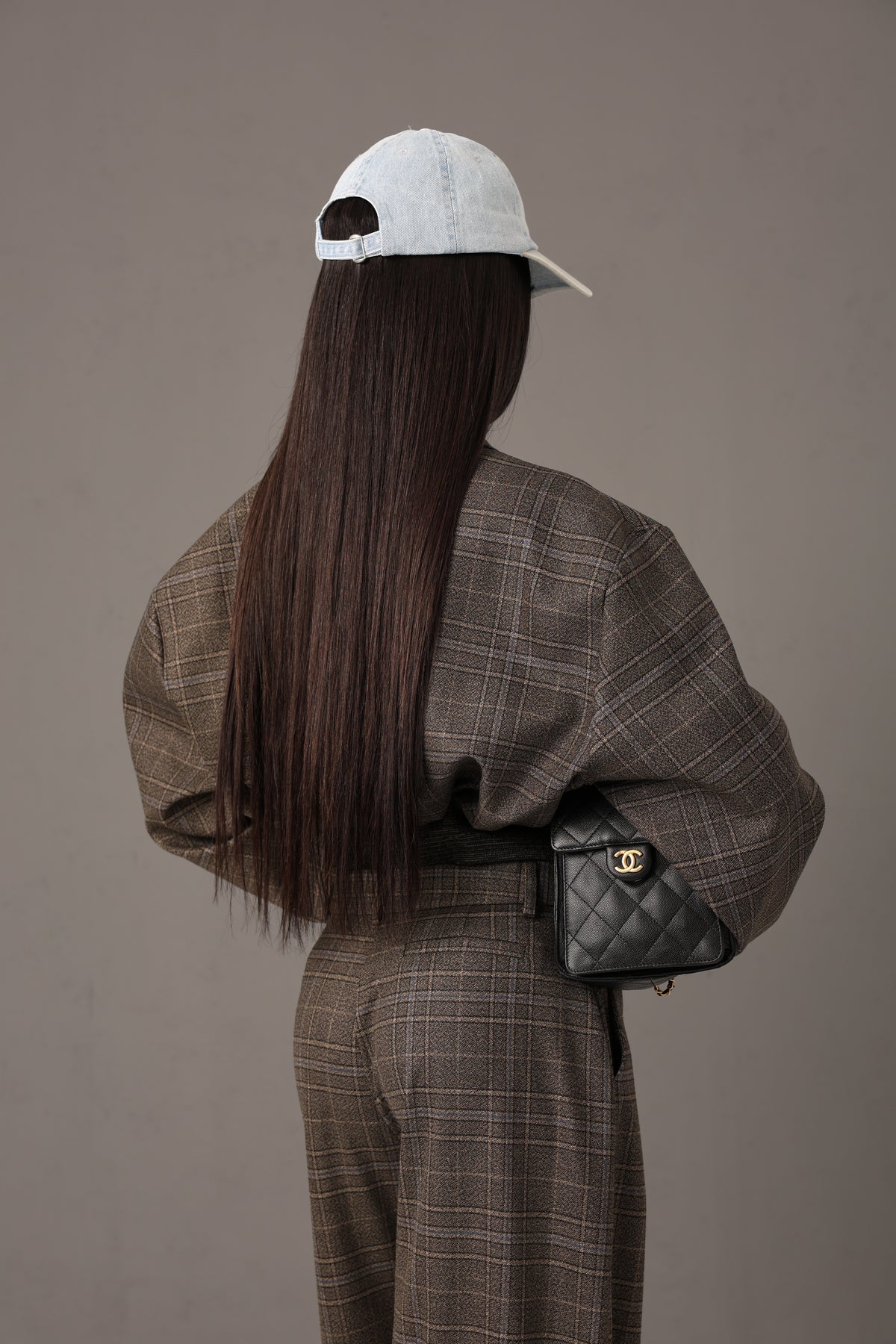 BOMBER QUADRI LILA TAUPE BY LUMINA