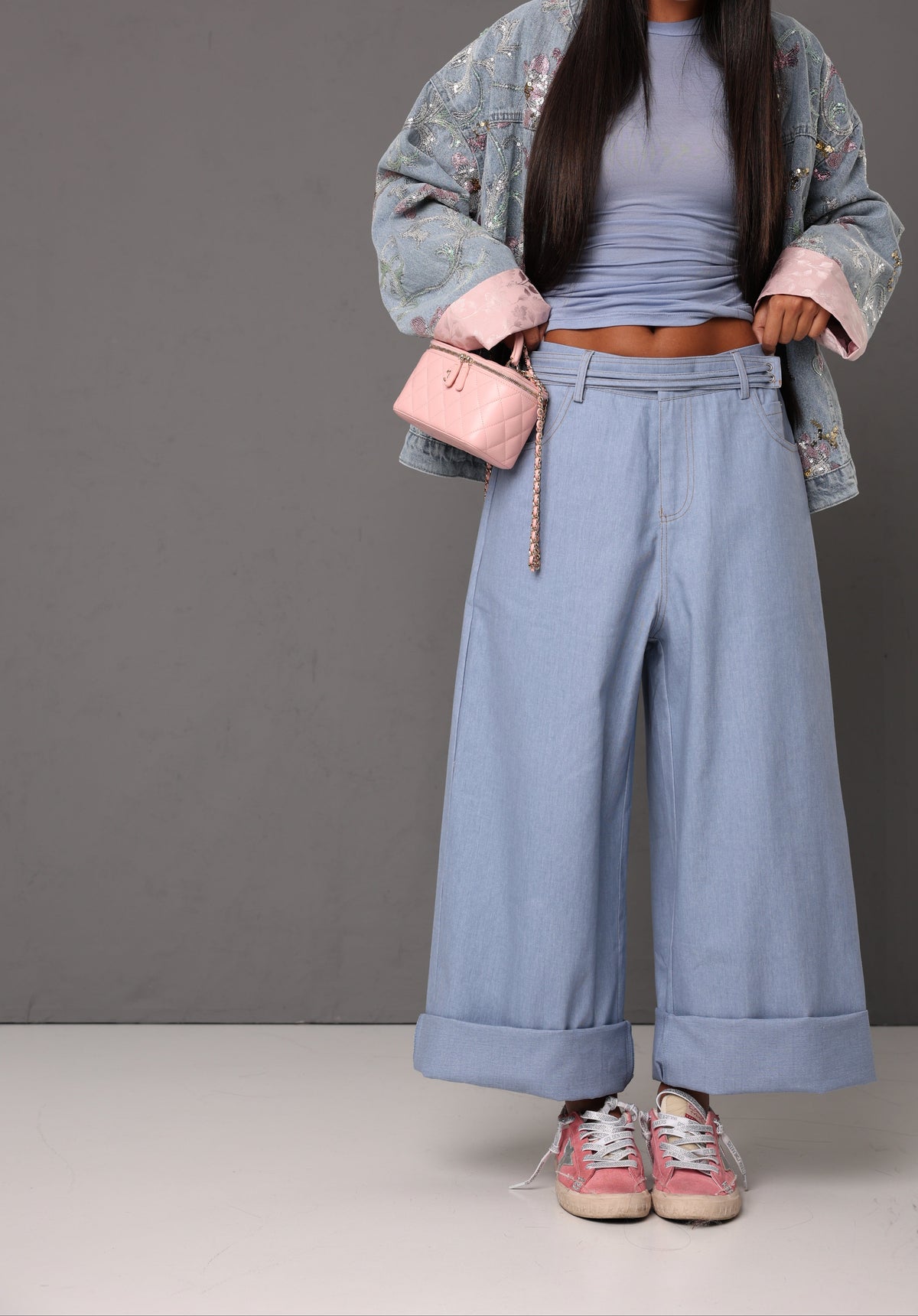 JEANS CINTURA CHINA DENIM CHIARO 100% COTONE