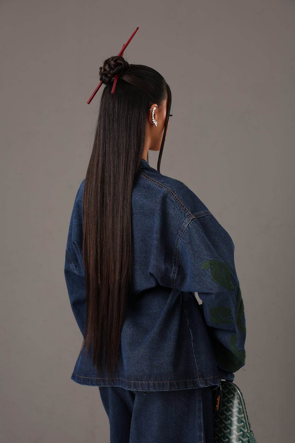 COORDINATO RICAMI INDIE DENIM SCURO