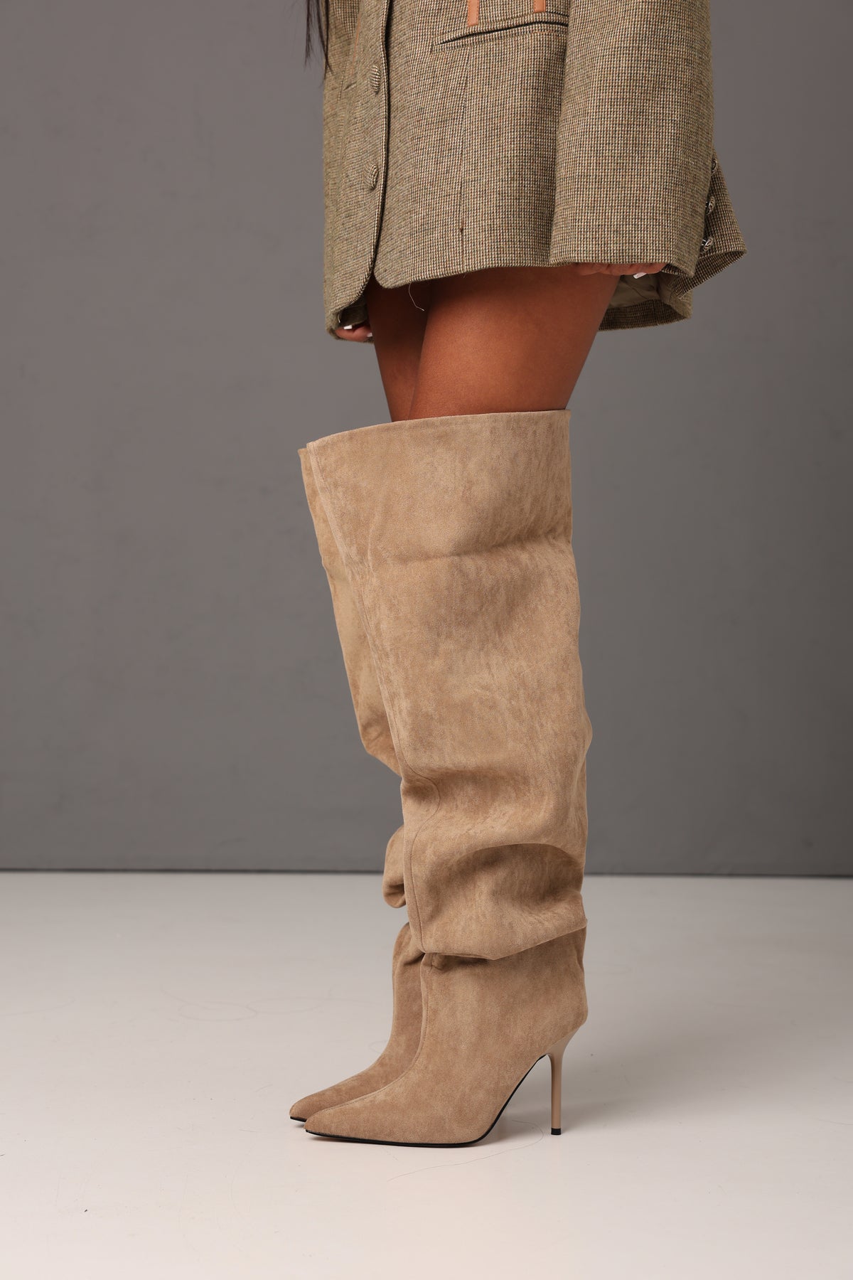 STIVALI ECOCAMOSCIO ROSARIA BEIGE