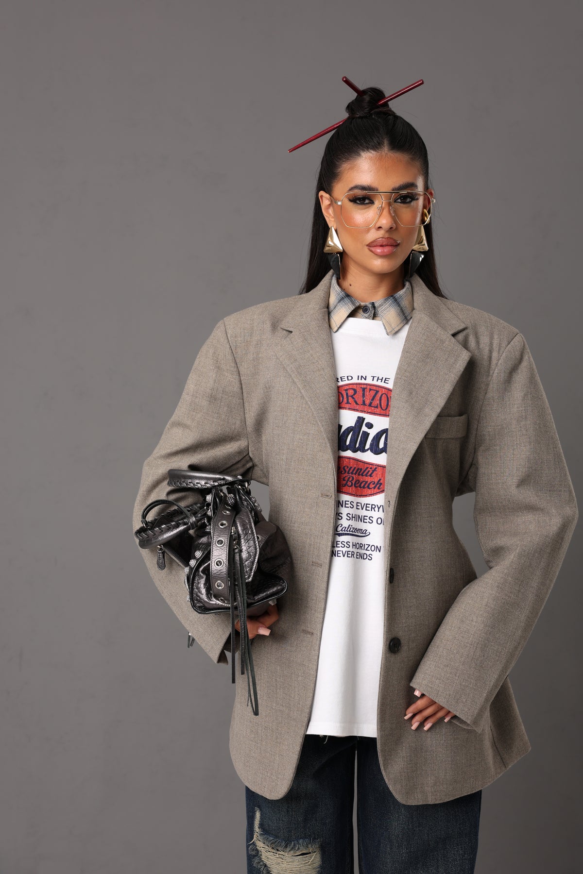 GIACCA FIOCCO LILLIE TAUPE BY LUMINA