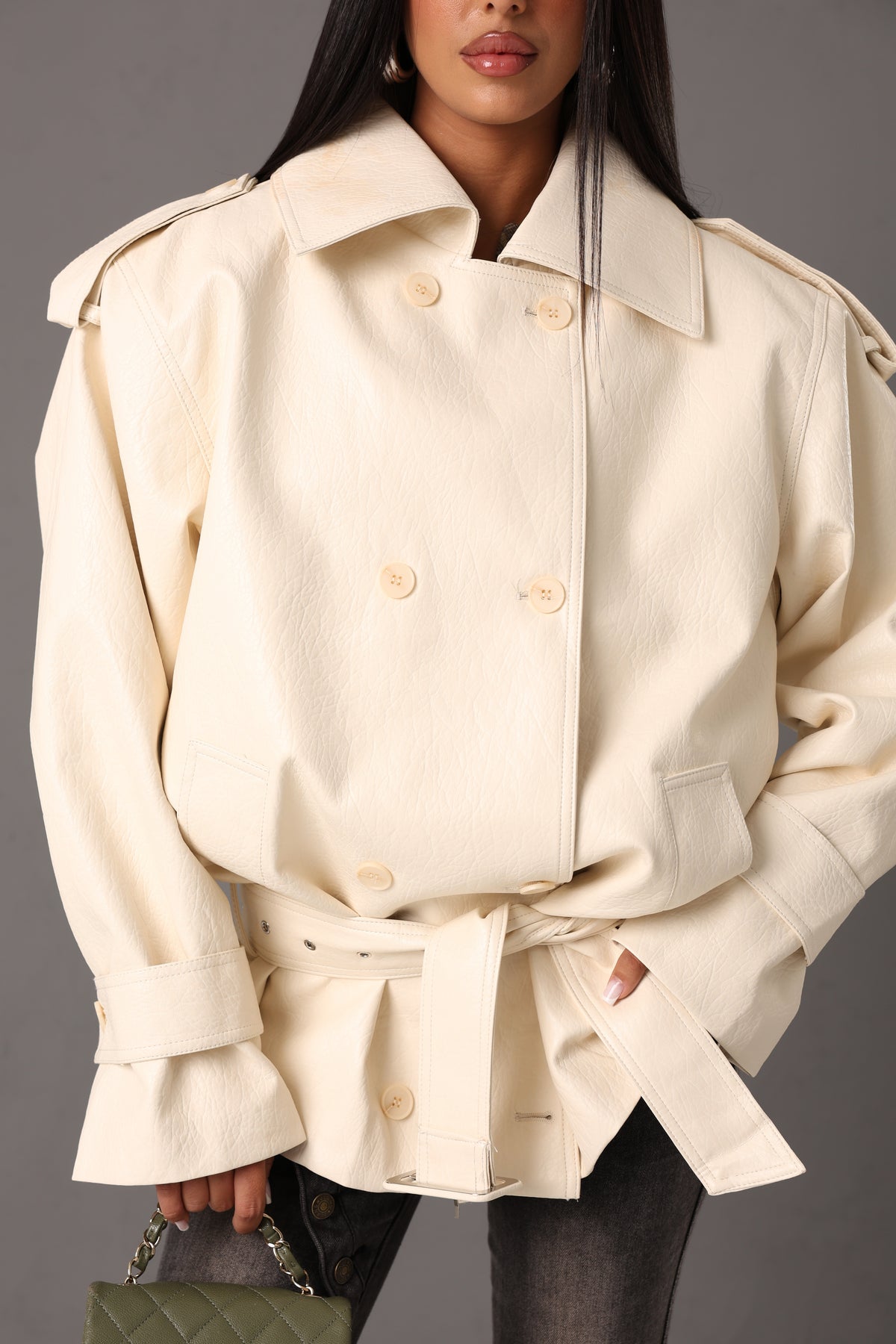 CHIODO ECOPELLE SLOAN CREMA + CINTURA
