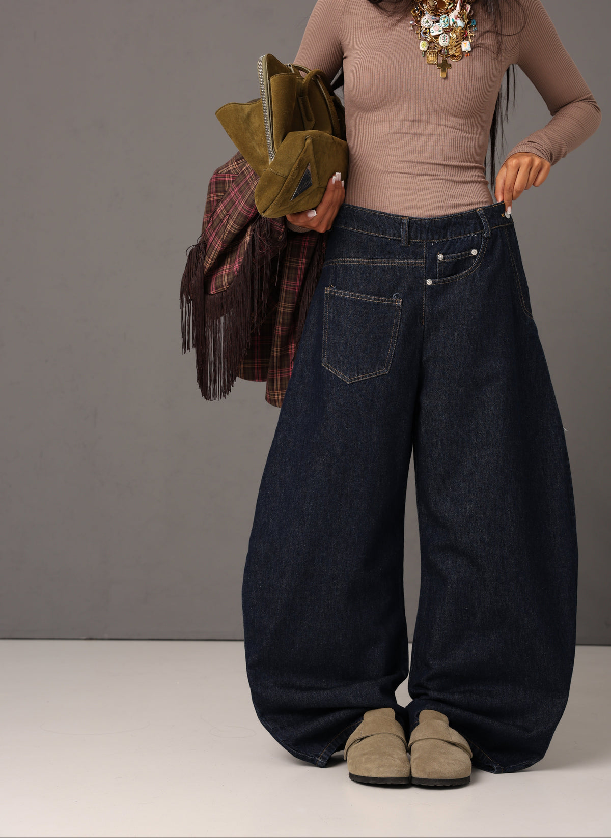 JEANS BALLOON ADEL DENIM SCURO