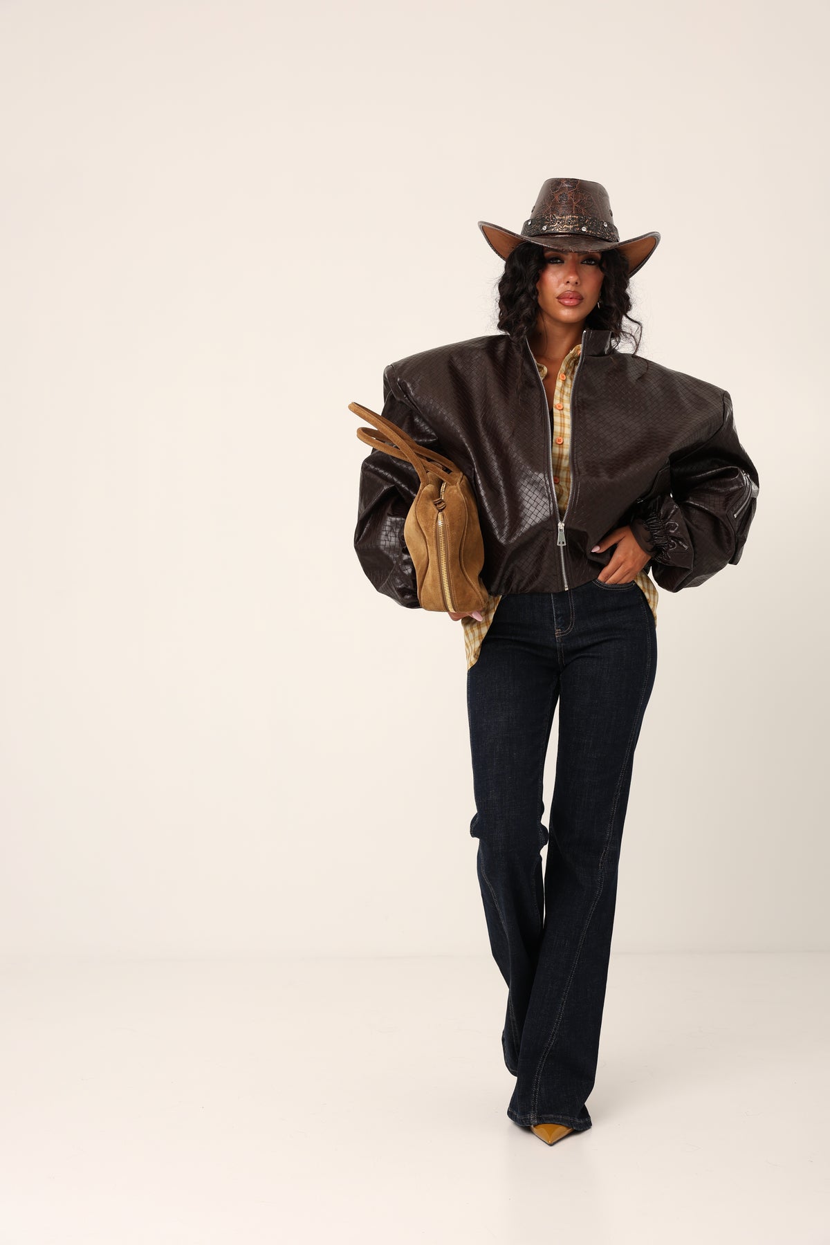 JEANS ZAMPA LADY DENIM SCURO + CINTURA BY LUMINA