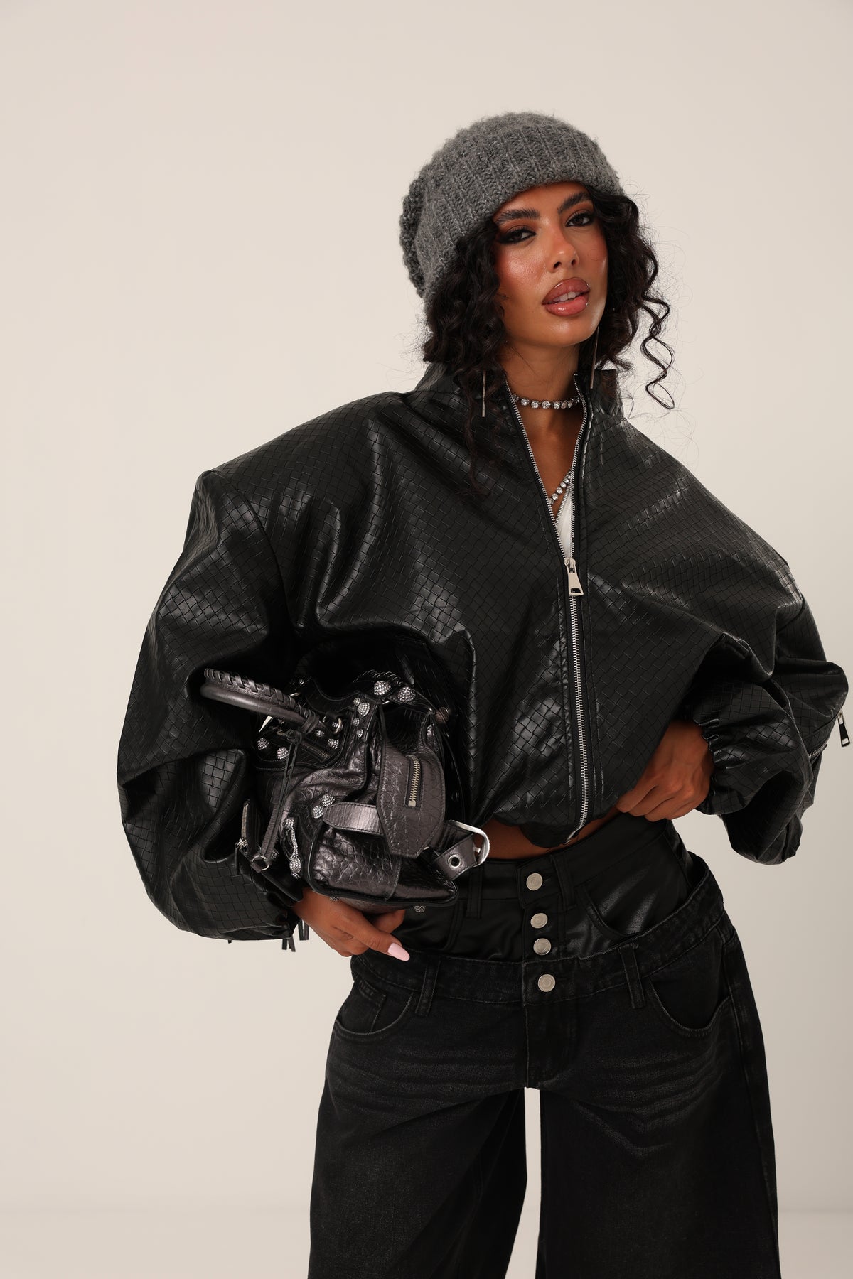 BOMBER ECOPELLE CRACOVIA NERO