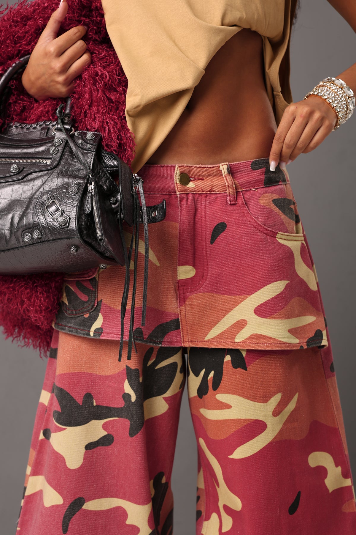 JEANS CAMOUFLAGE CATERINA ROSSO/GIALLO