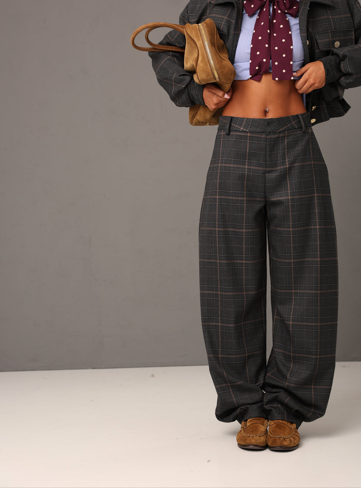 PANTALONI QUADRI LIV GRIGI BY LUMINA