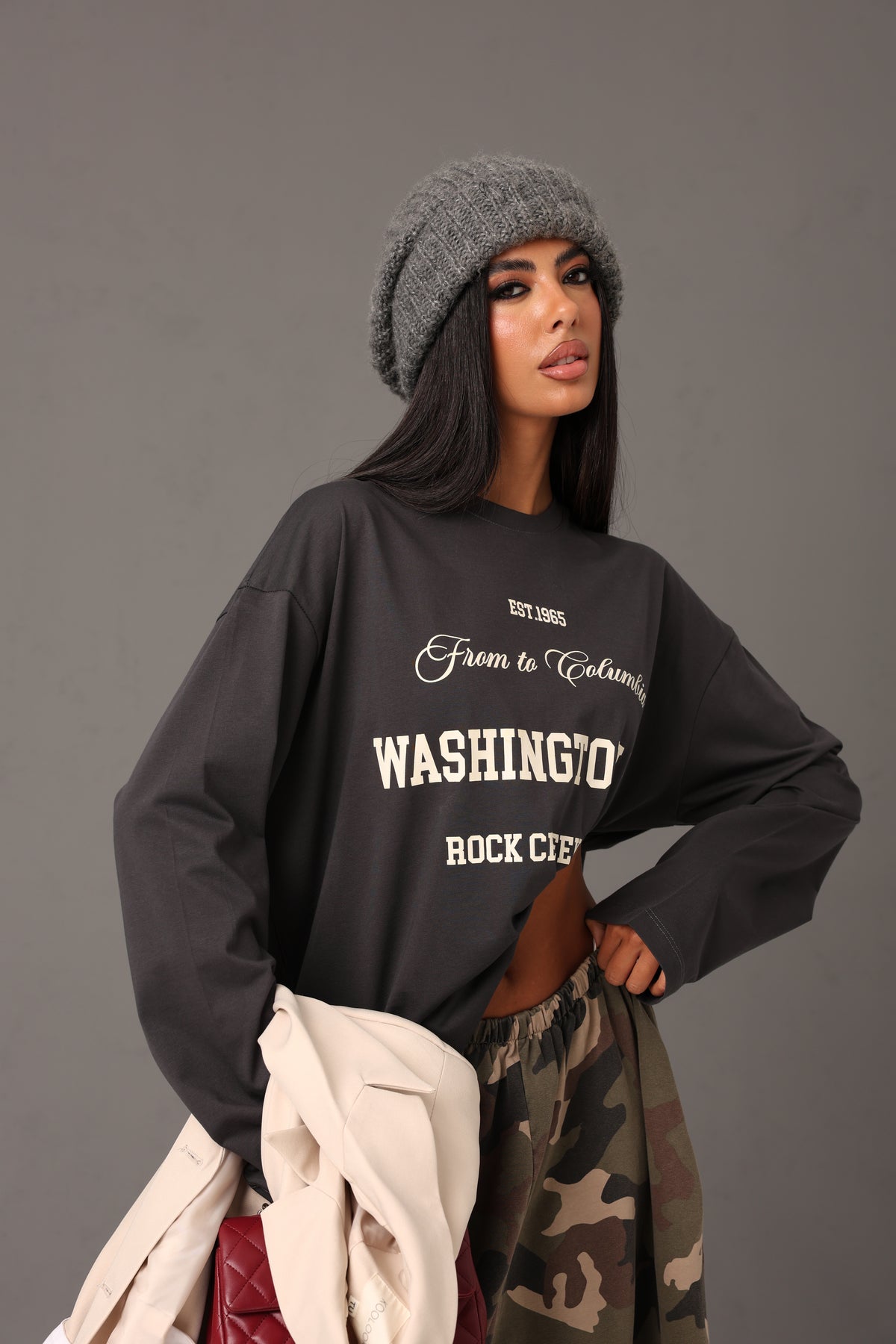 MAGLIA WASHINGTON GRIGIO ANTRACITE 100% COTONE