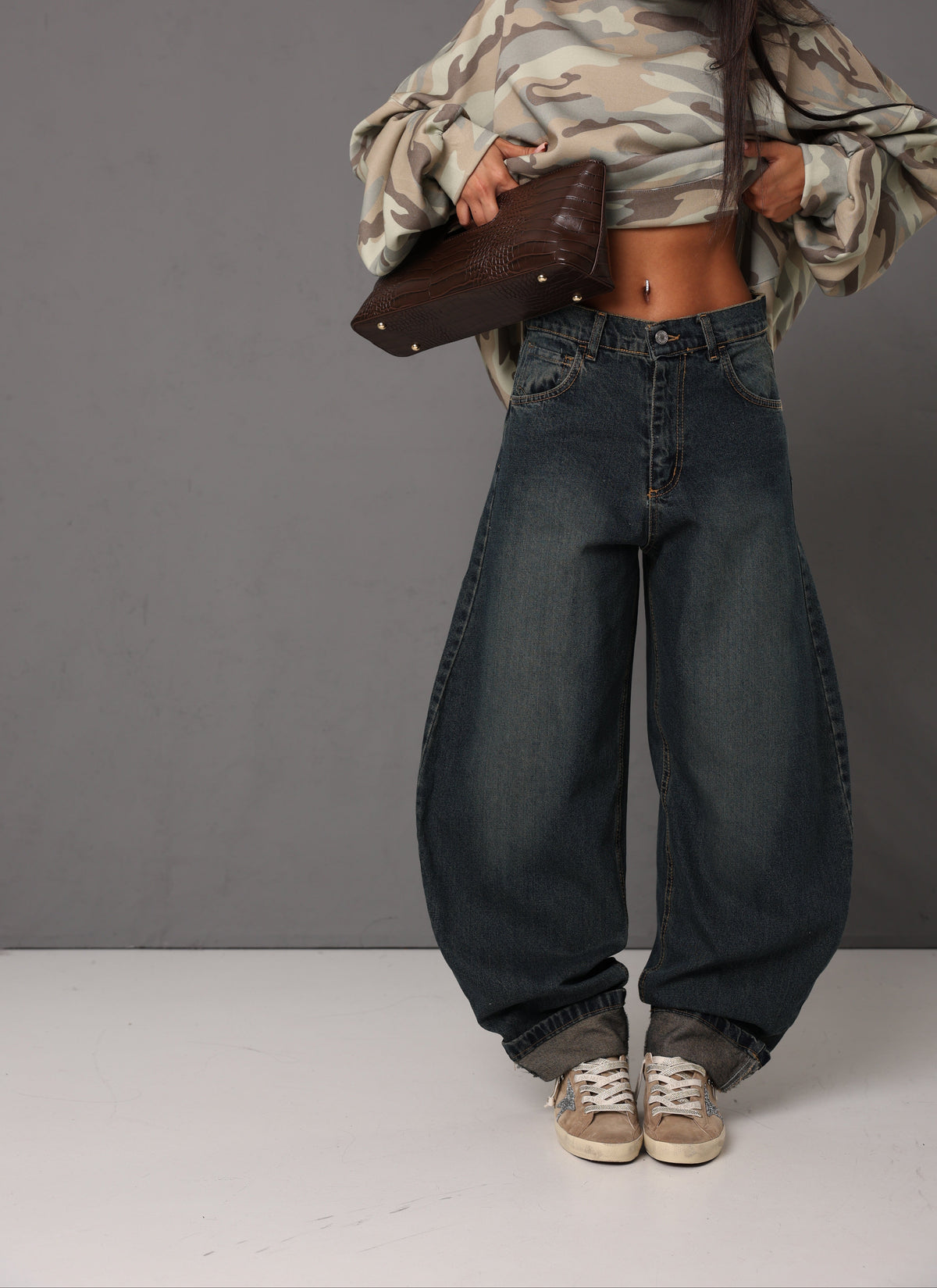 JEANS BALLOON CON RISVOLTO RONIE SABBIATO