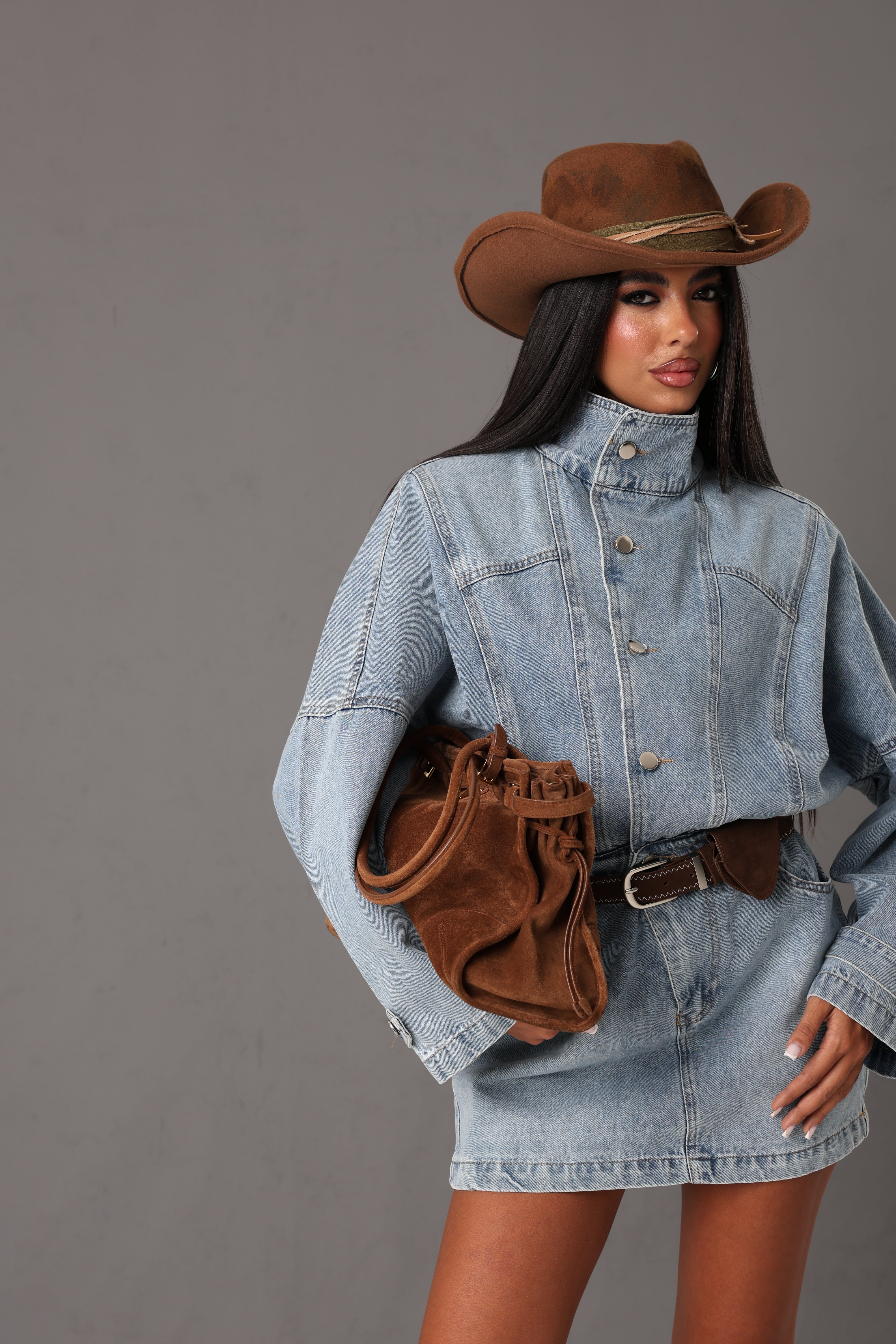 VESTITO GAIA DENIM CHIARO + CINTURA