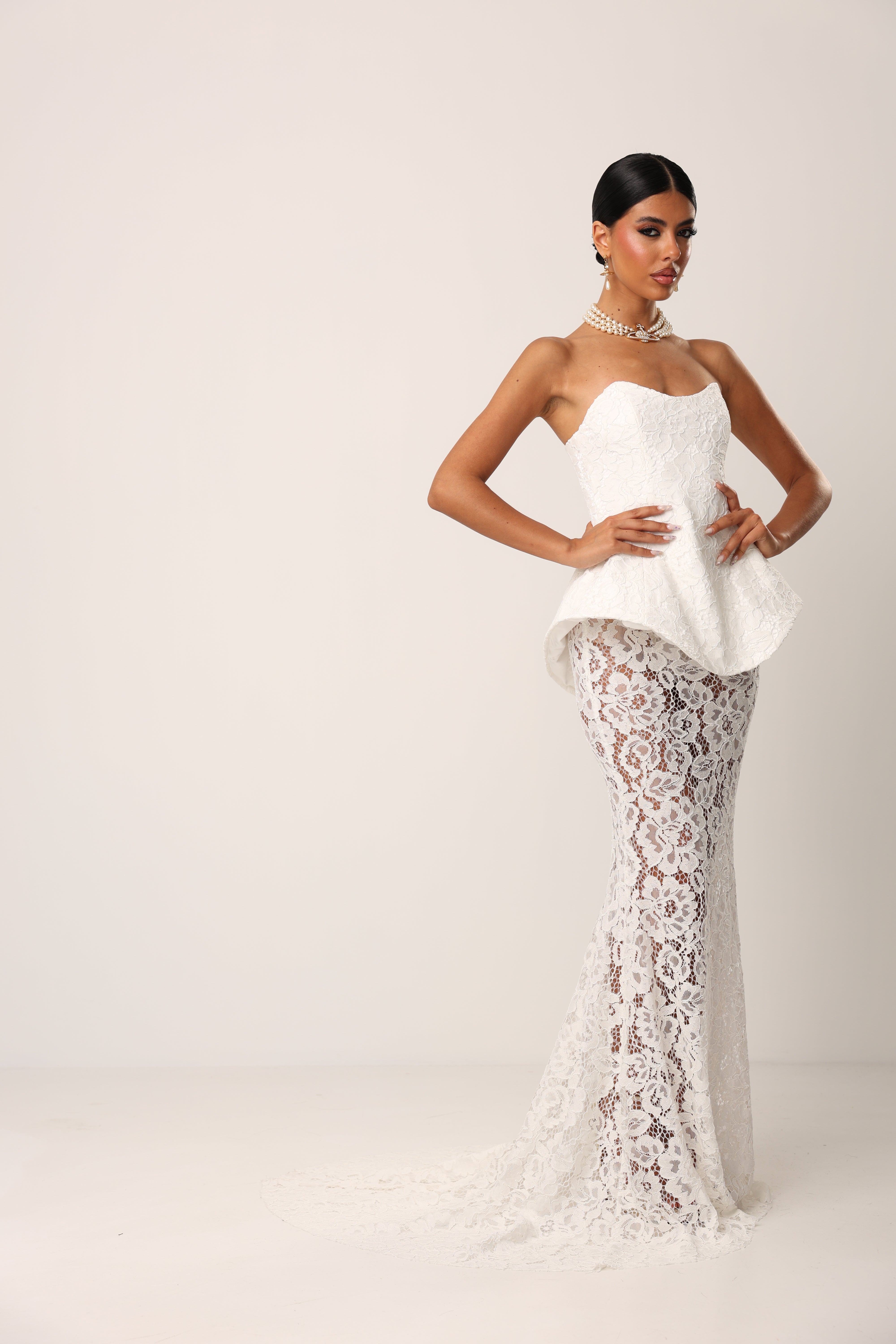 VESTITO PIZZO POP-UP BIANCO BY MARZIA MANGO