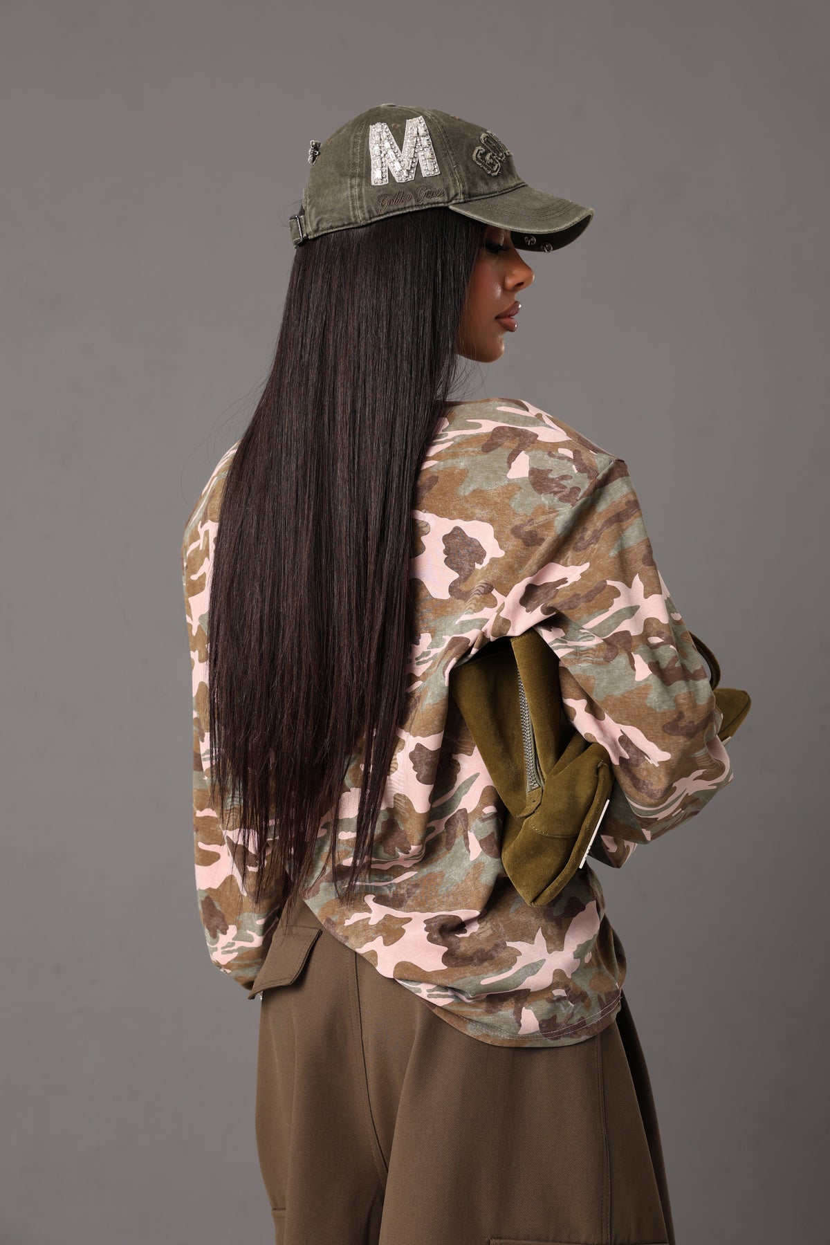 MAGLIA MANICHE LUNGHE SHIRL CAMOUFLAGE ROSA