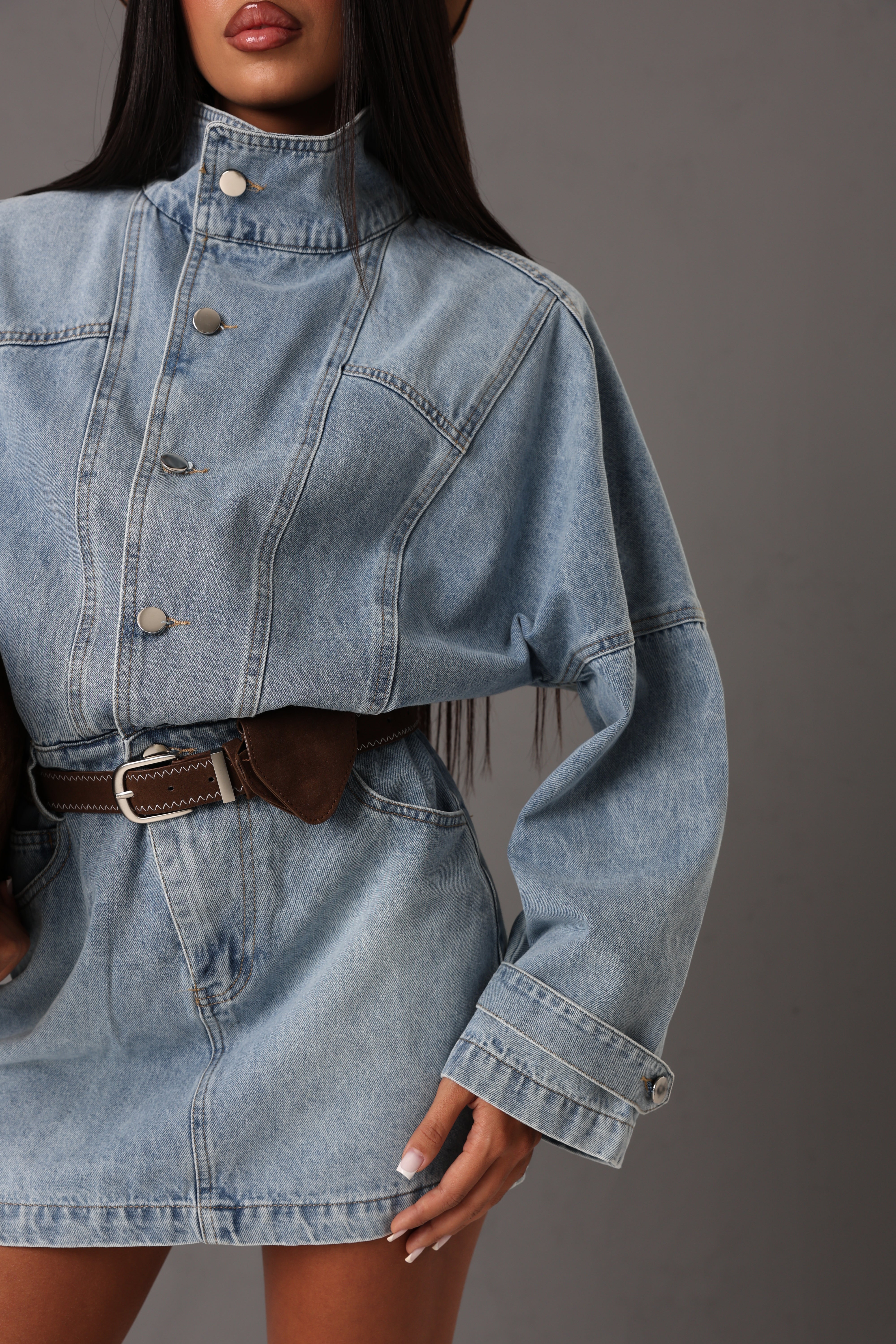 VESTITO GAIA DENIM CHIARO + CINTURA