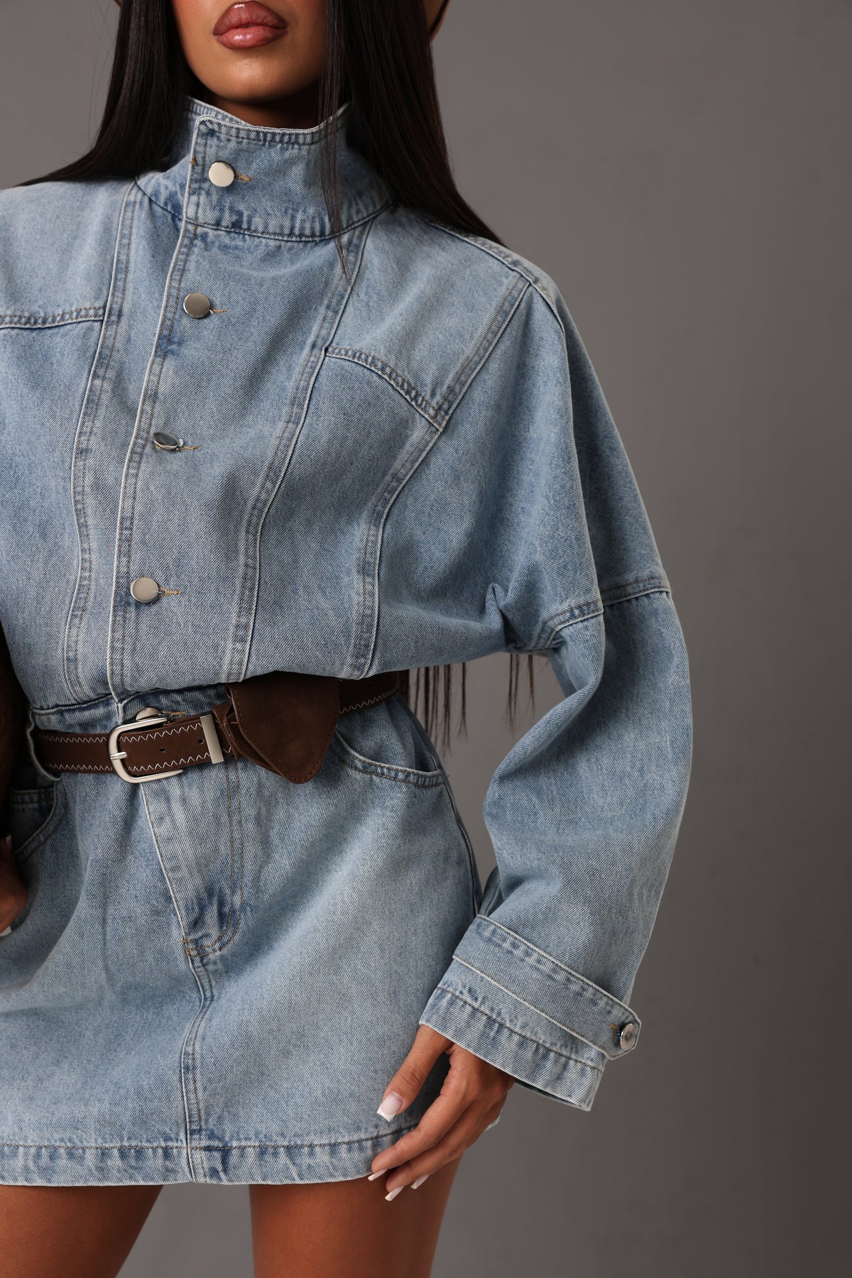 VESTITO GAIA DENIM CHIARO + CINTURA