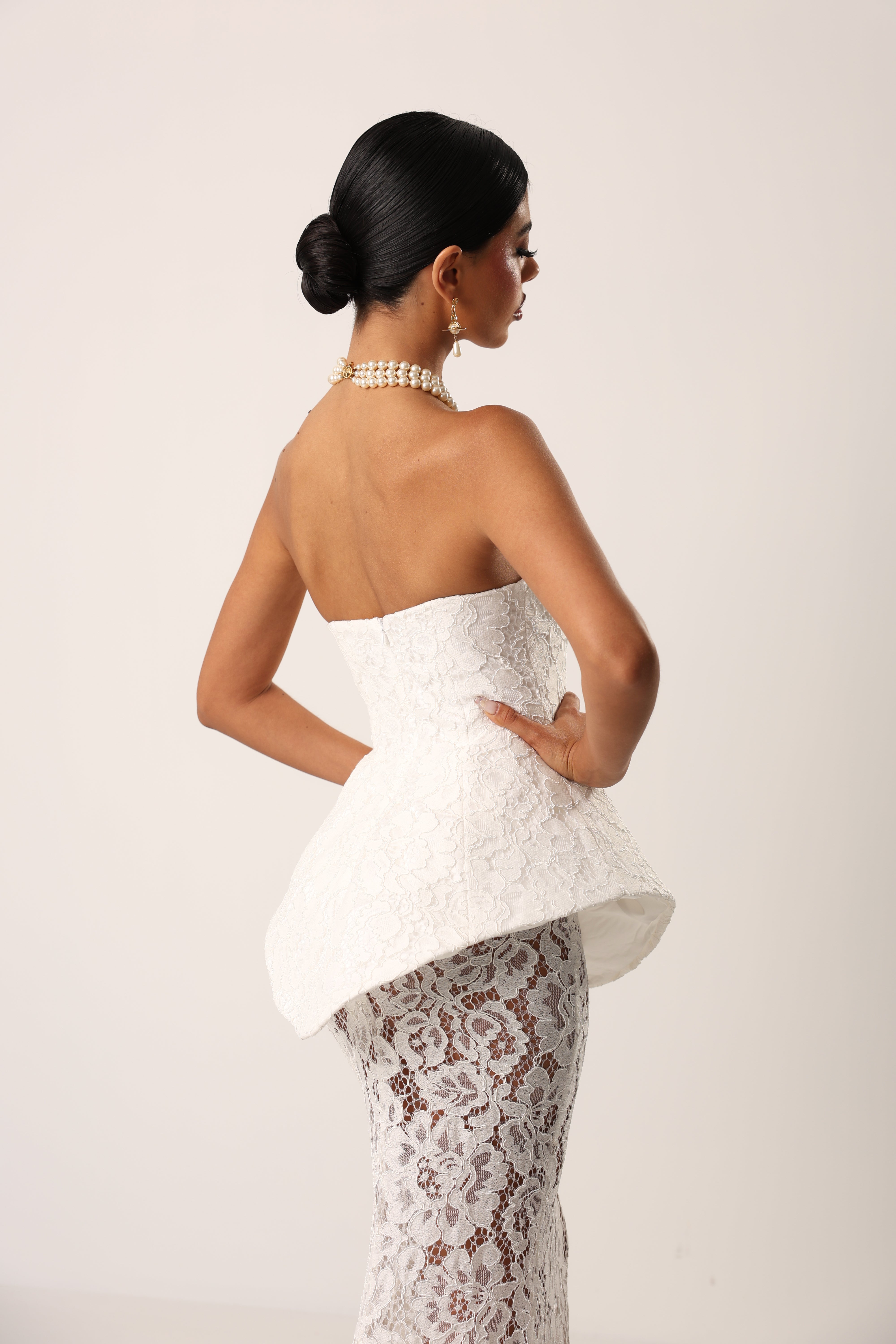 VESTITO PIZZO POP-UP BIANCO BY MARZIA MANGO