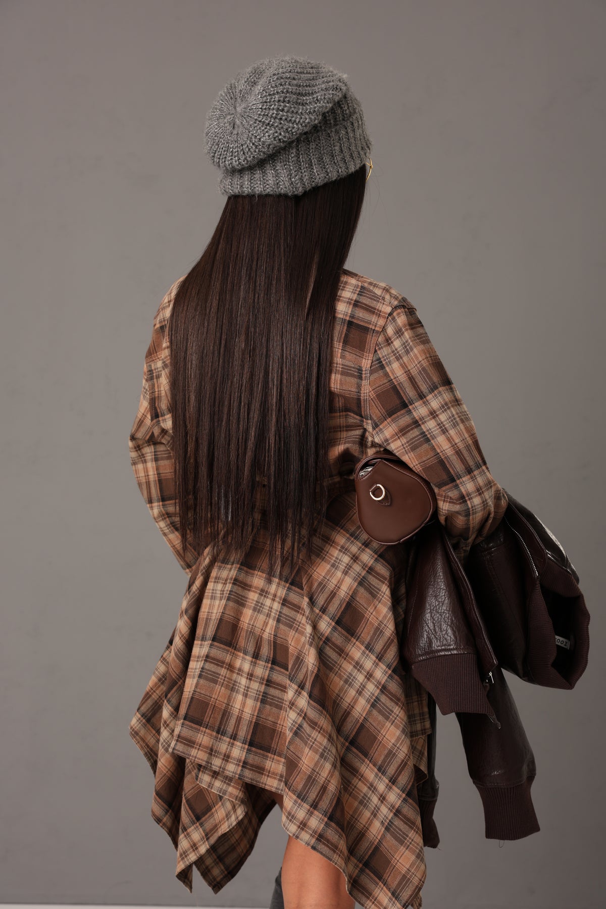 CAMICIA TARTAN ANDORRA BEIGE 100% COTONE