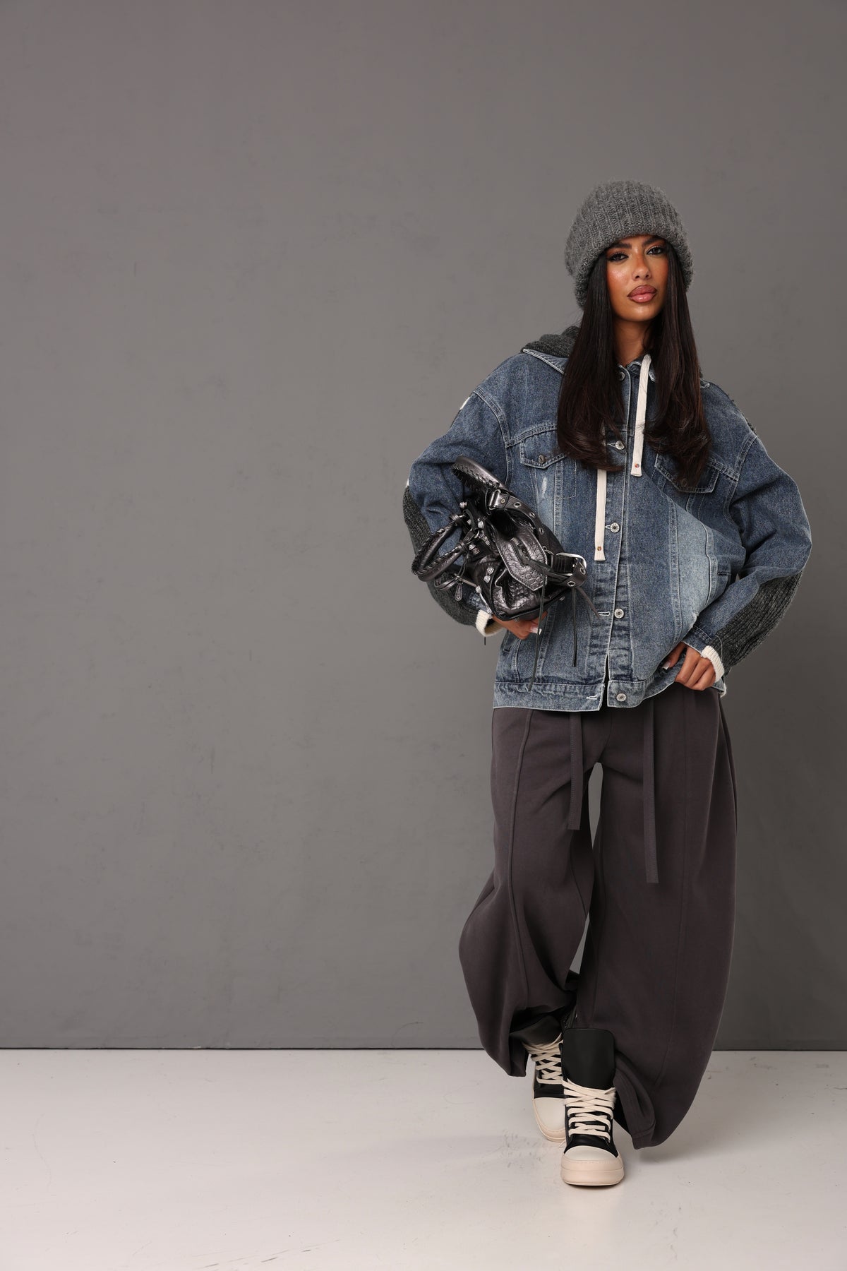 GIACCA DENIM MICHELLE GRIGIA