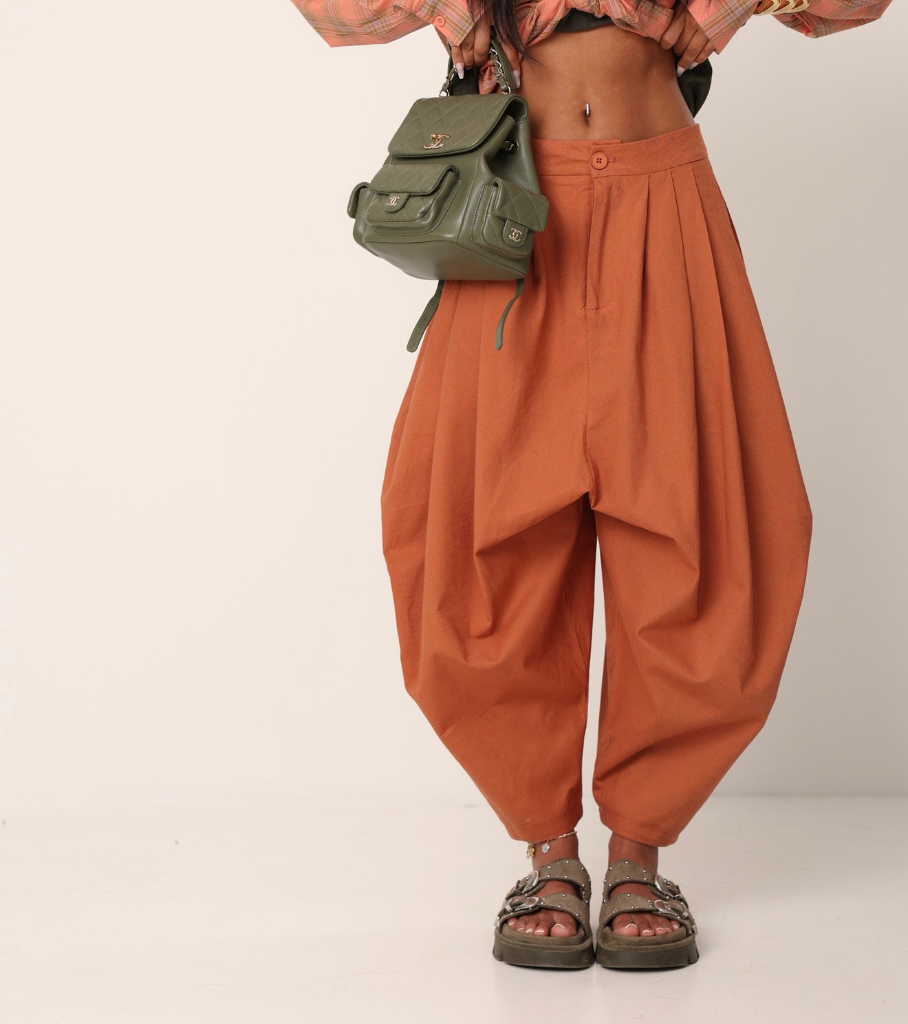 PANTALONI BALLOON AMAL RUGGINE