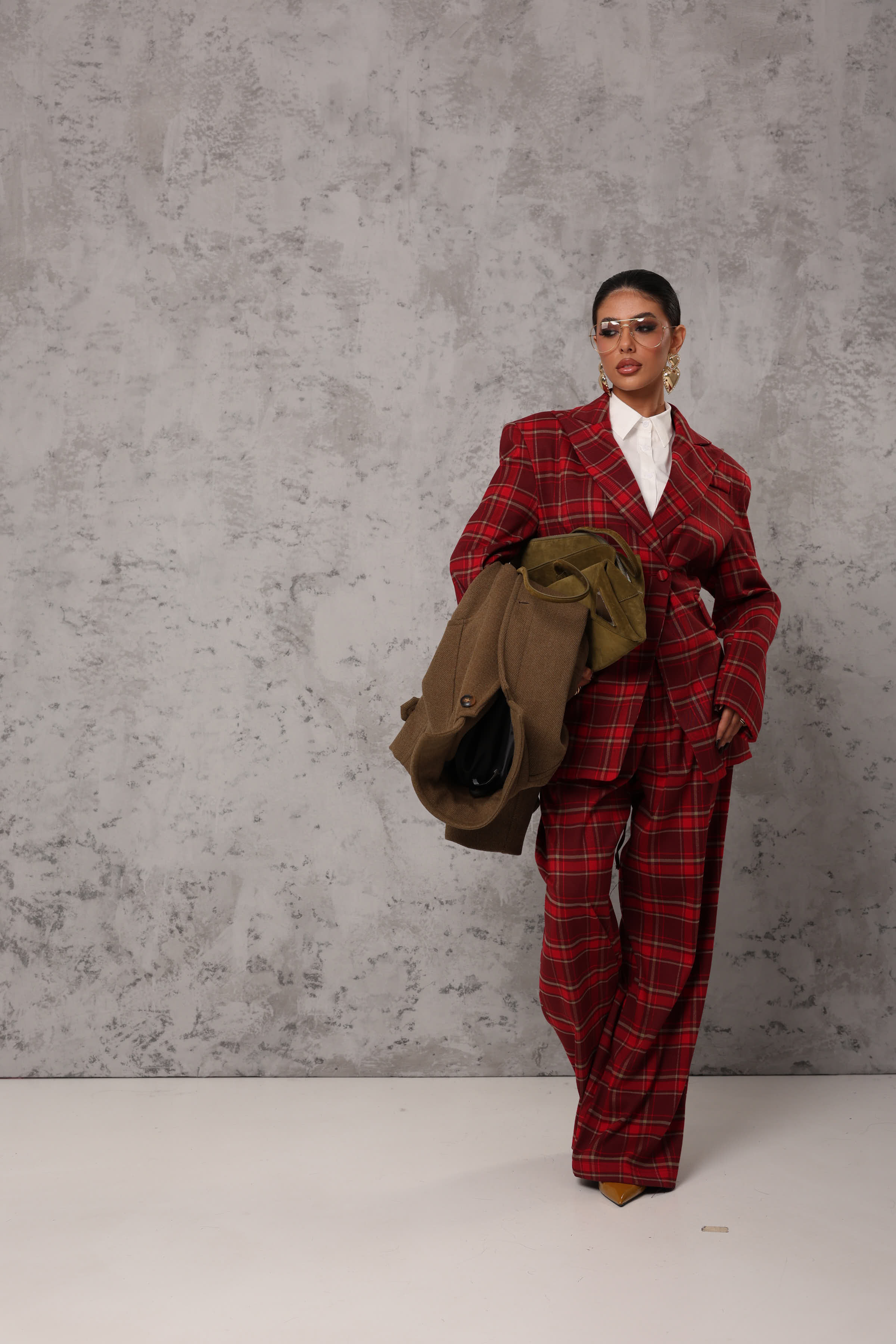 BLAZER SCOZZESE FRANKLIN ROSSO BY LUMINA