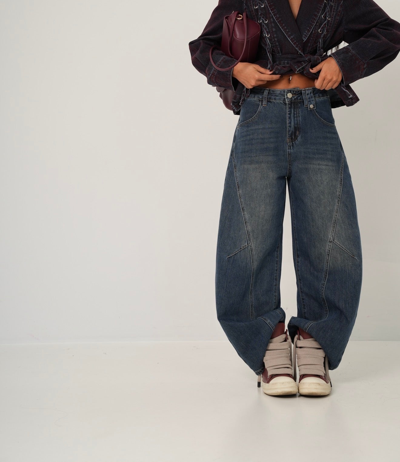 Jeans balloon Neck denim blue