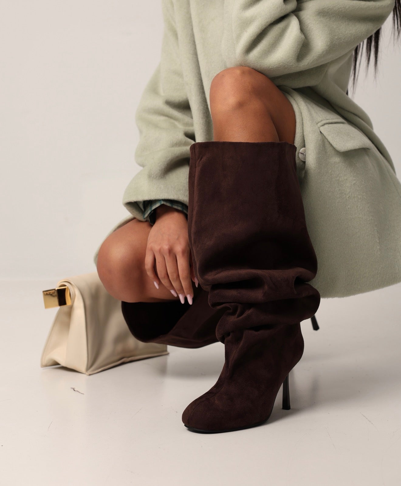 STIVALI ECOCAMOSCIO ELINOR MARRONI