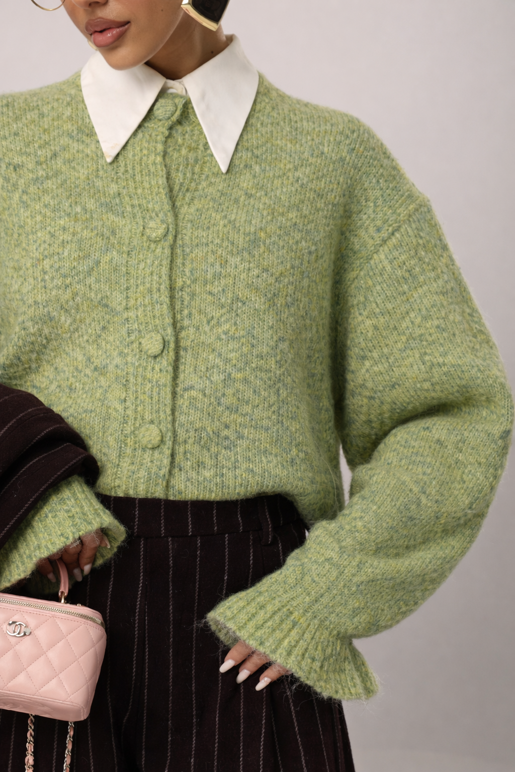 CARDIGAN ROUCHES RUTH VERDE