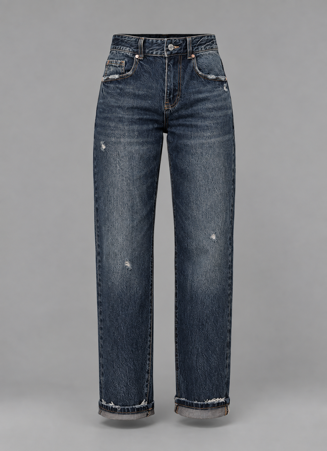 JEANS ROTTURE JASMY DENIM SCURO