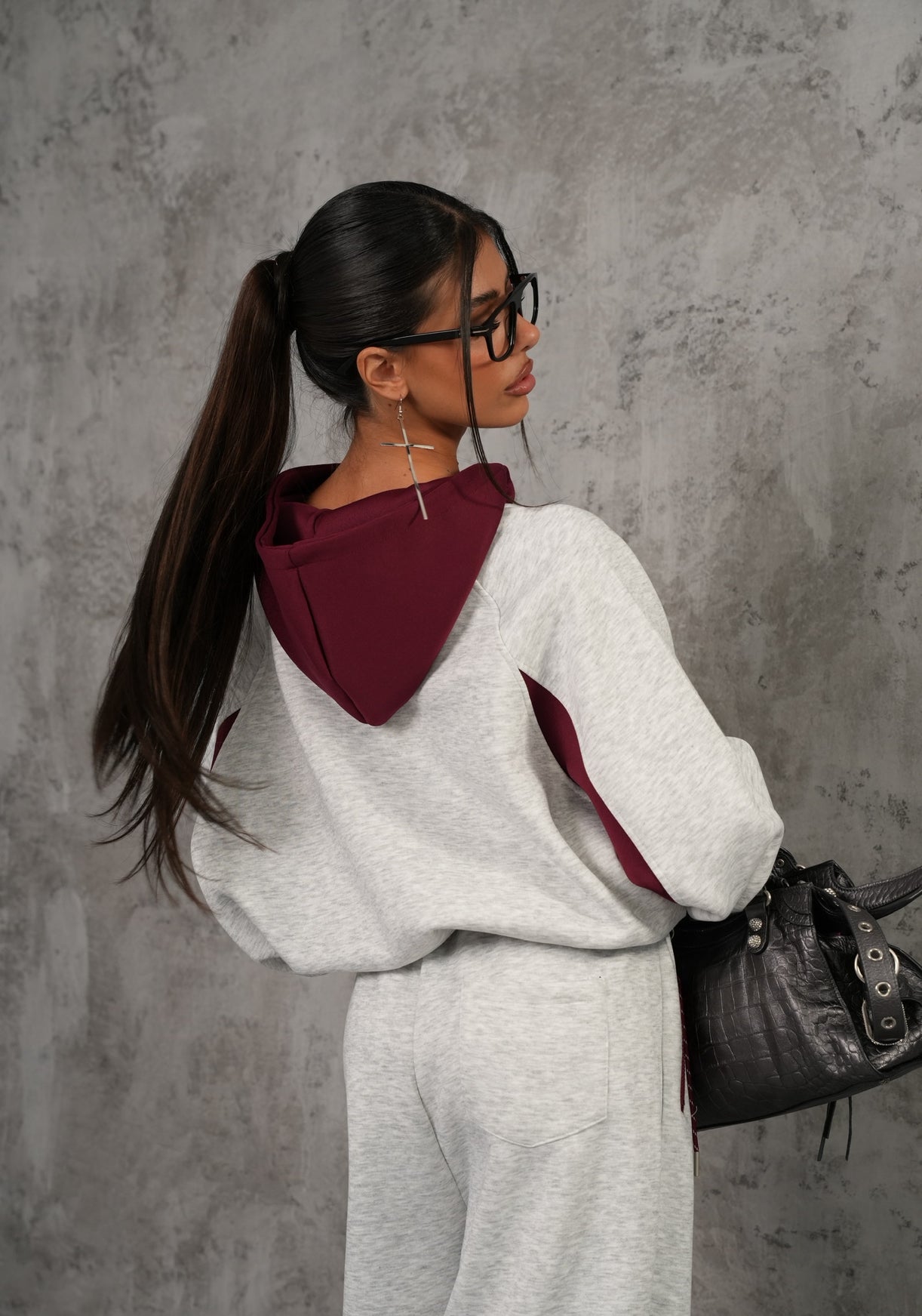 COORDINATO LISBONA GRIGIO/BORDEAUX